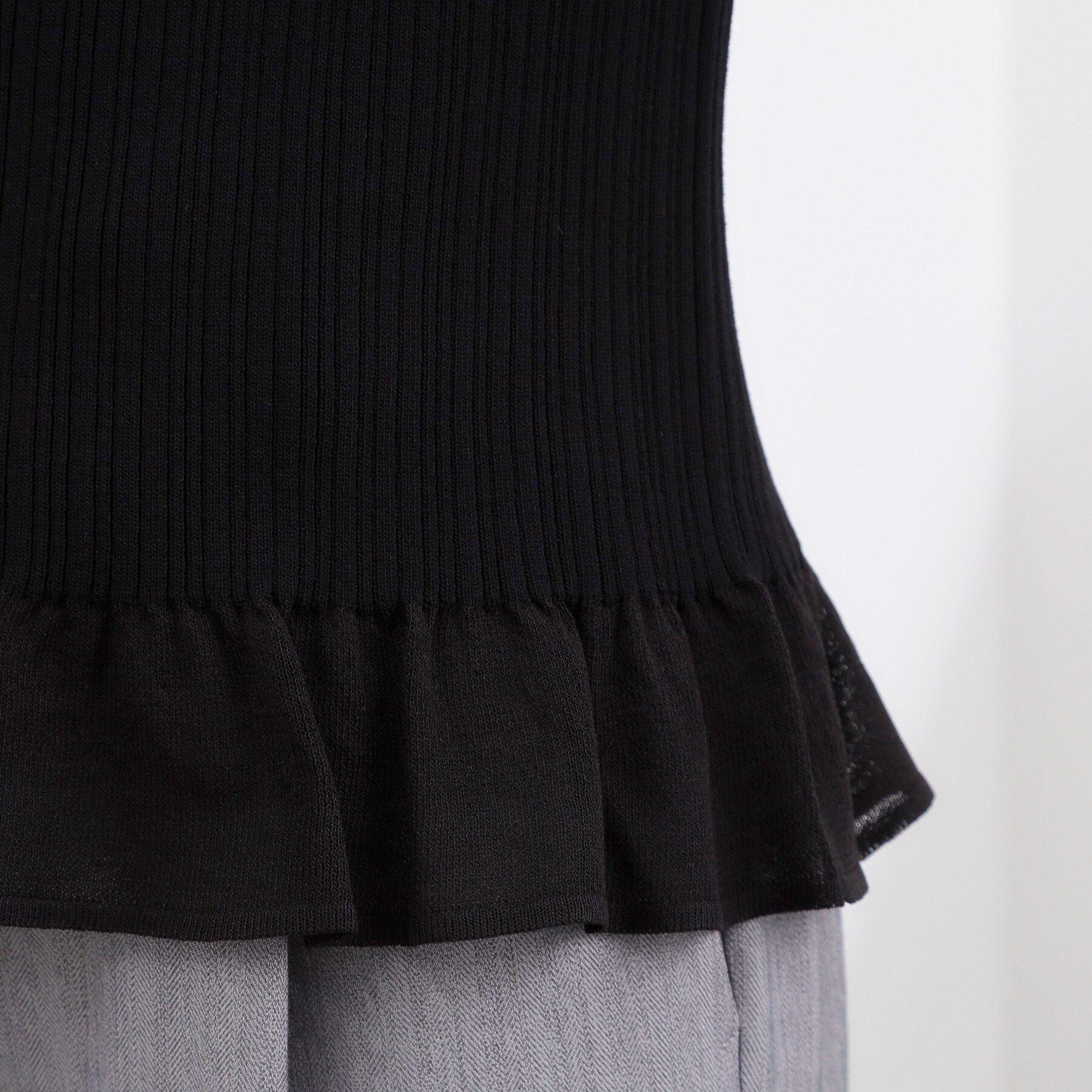 grove「シアーフリルリブニットプルオーバー」|ニット・セーター|