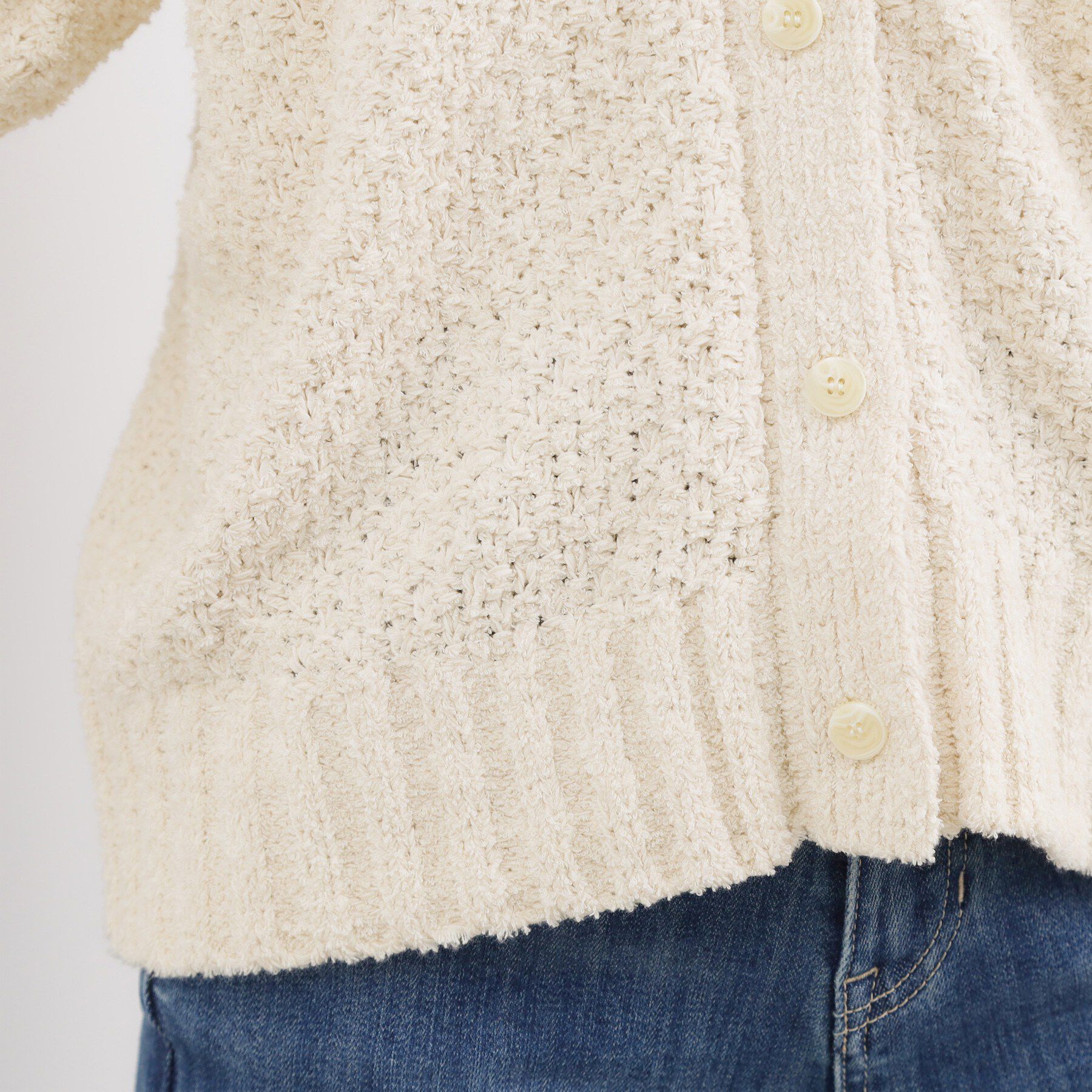 grove「コットン混バスケットVネックカーディガン」|カーディガン|