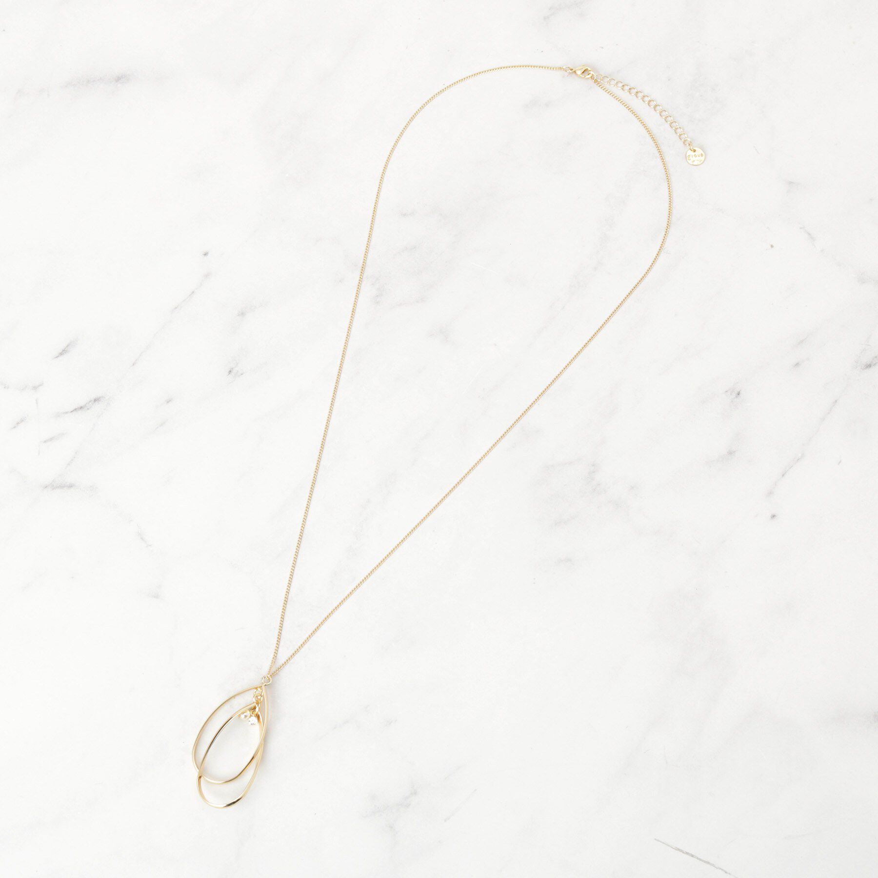 grove「ツイストダブルオーバルパール調ネックレス」|ネックレス|