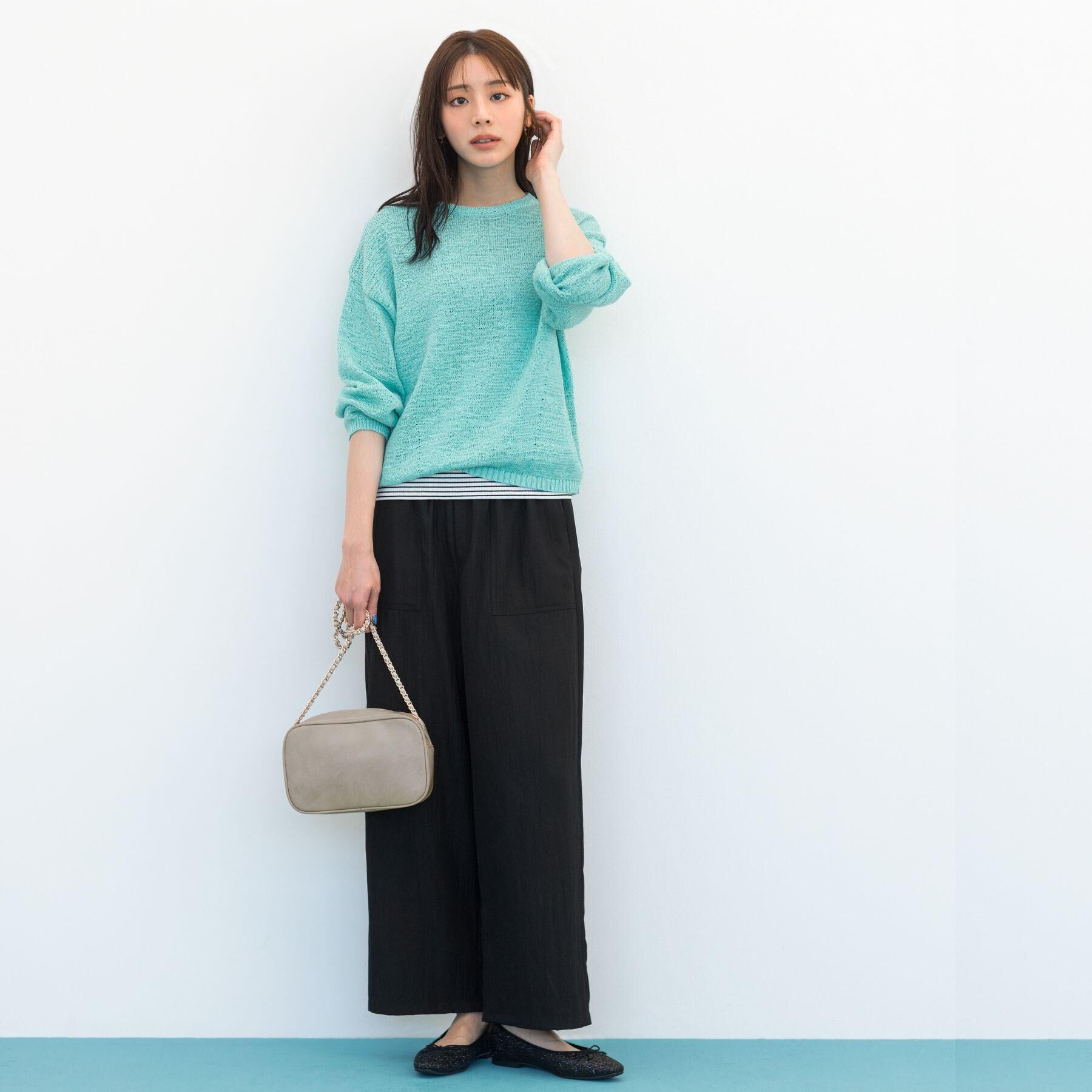 grove「【貴島明日香さん着用・大人のリラックススタイル】テープヤーン ボートネックニット」|ニット・セーター|