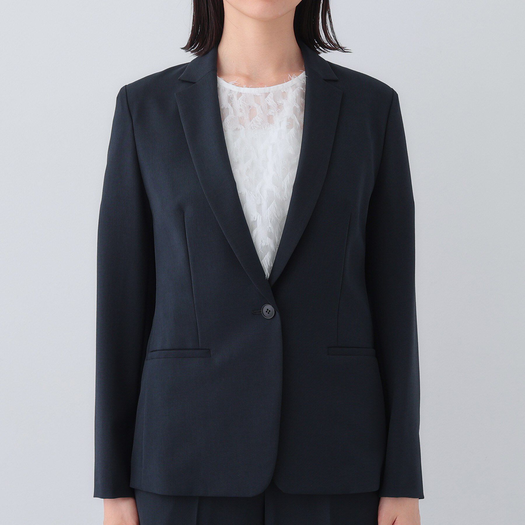 INDIVI「【定番スーツ／UVケア／洗える】ウール調テーラードジャケット」|スーツ|