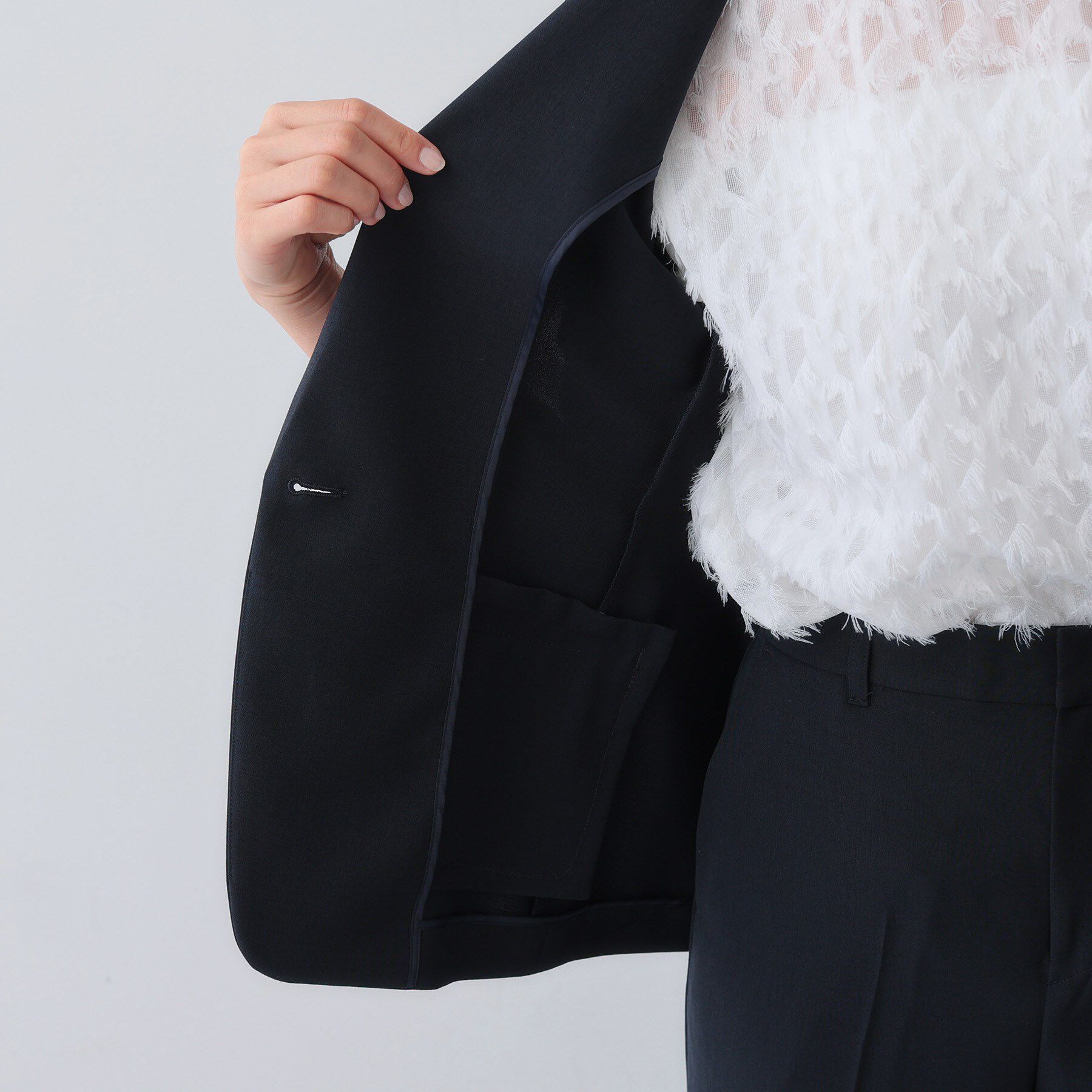 INDIVI「【定番スーツ／UVケア／洗える】ウール調テーラードジャケット」|スーツ|