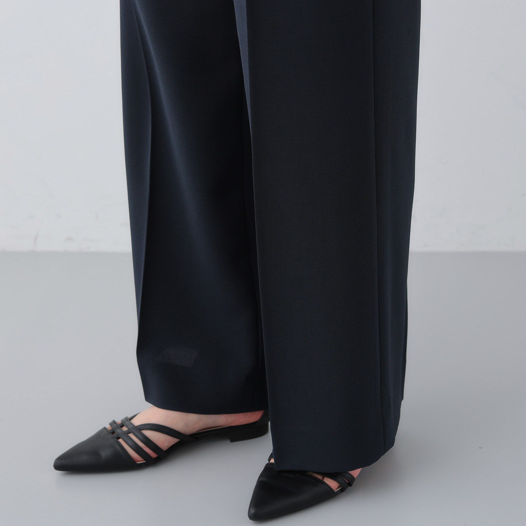 INDIVI「【洗える／UVケア／SETUP可能】ウール調ワイドパンツ」|スーツ|