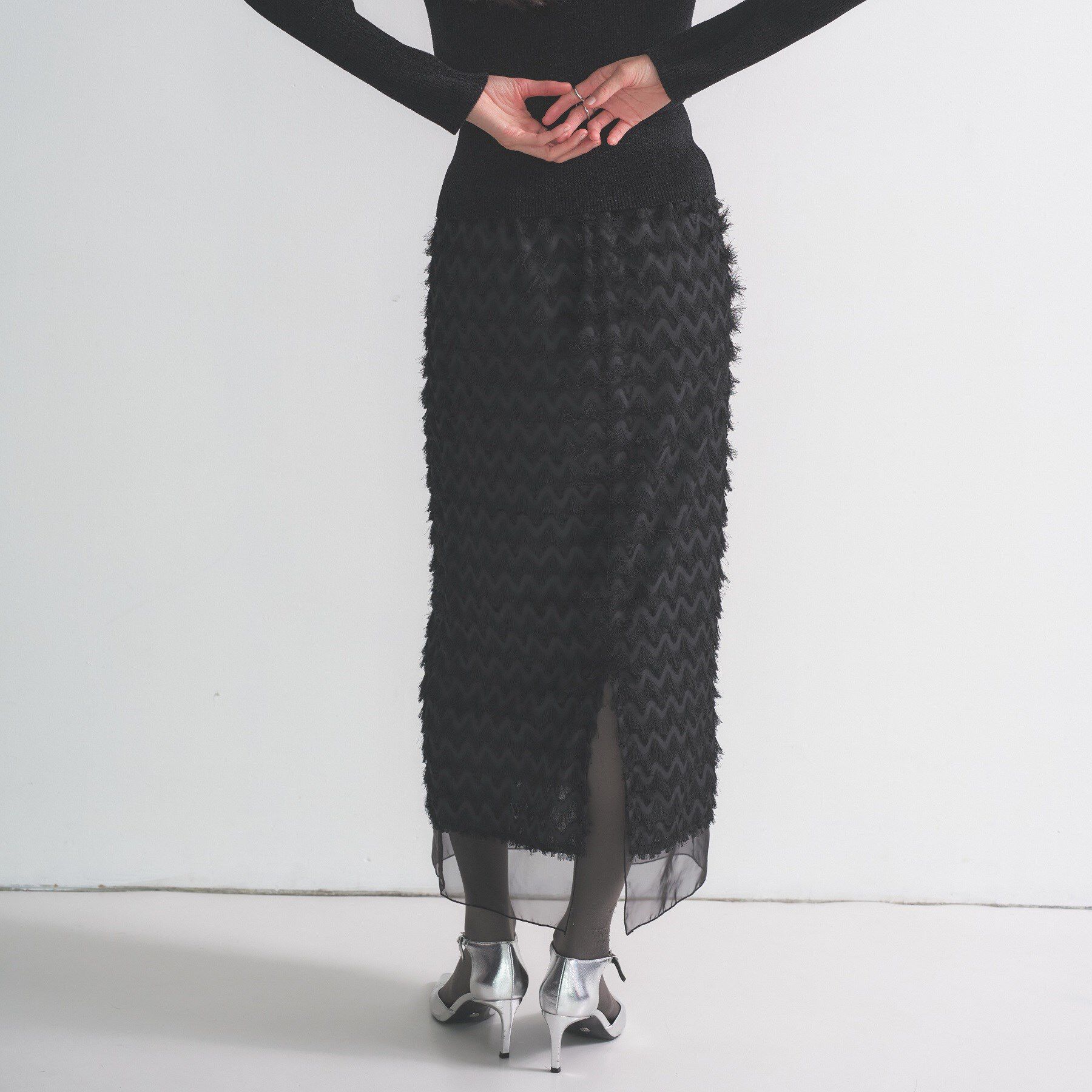 GALLEST「【オケージョン／セレモニー】フリンジタイトスカート」|スカート|