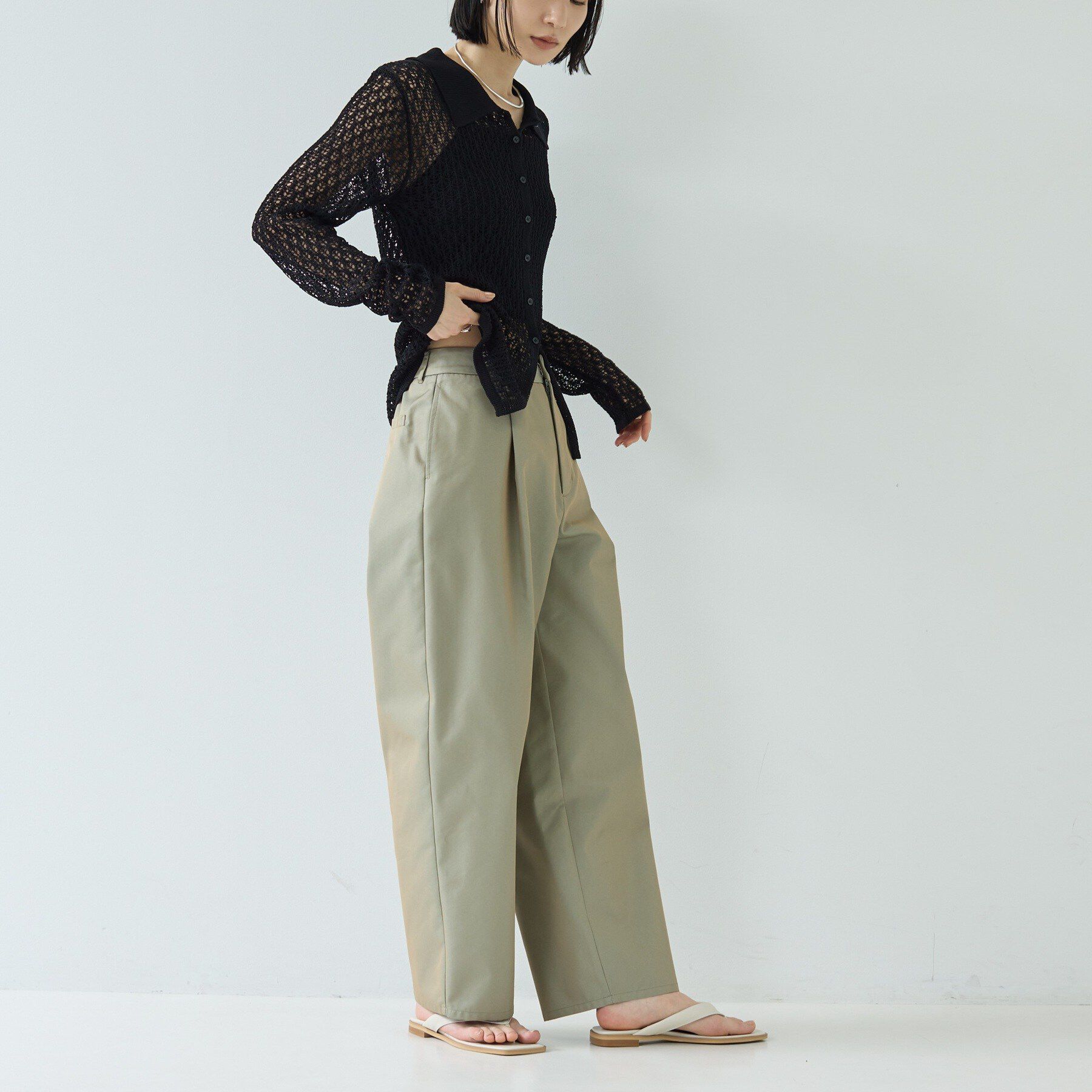 GALLEST「リネンライククロシェポロニット」|ニット・セーター|