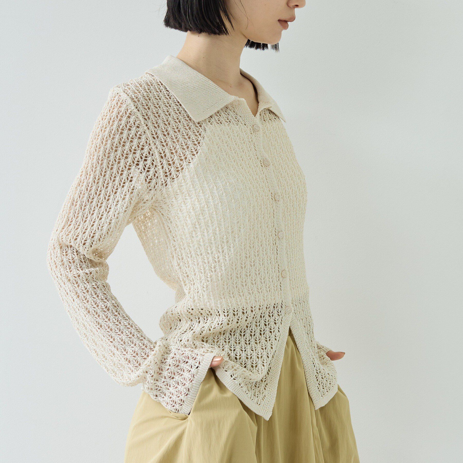 GALLEST「リネンライククロシェポロニット」|ニット・セーター|