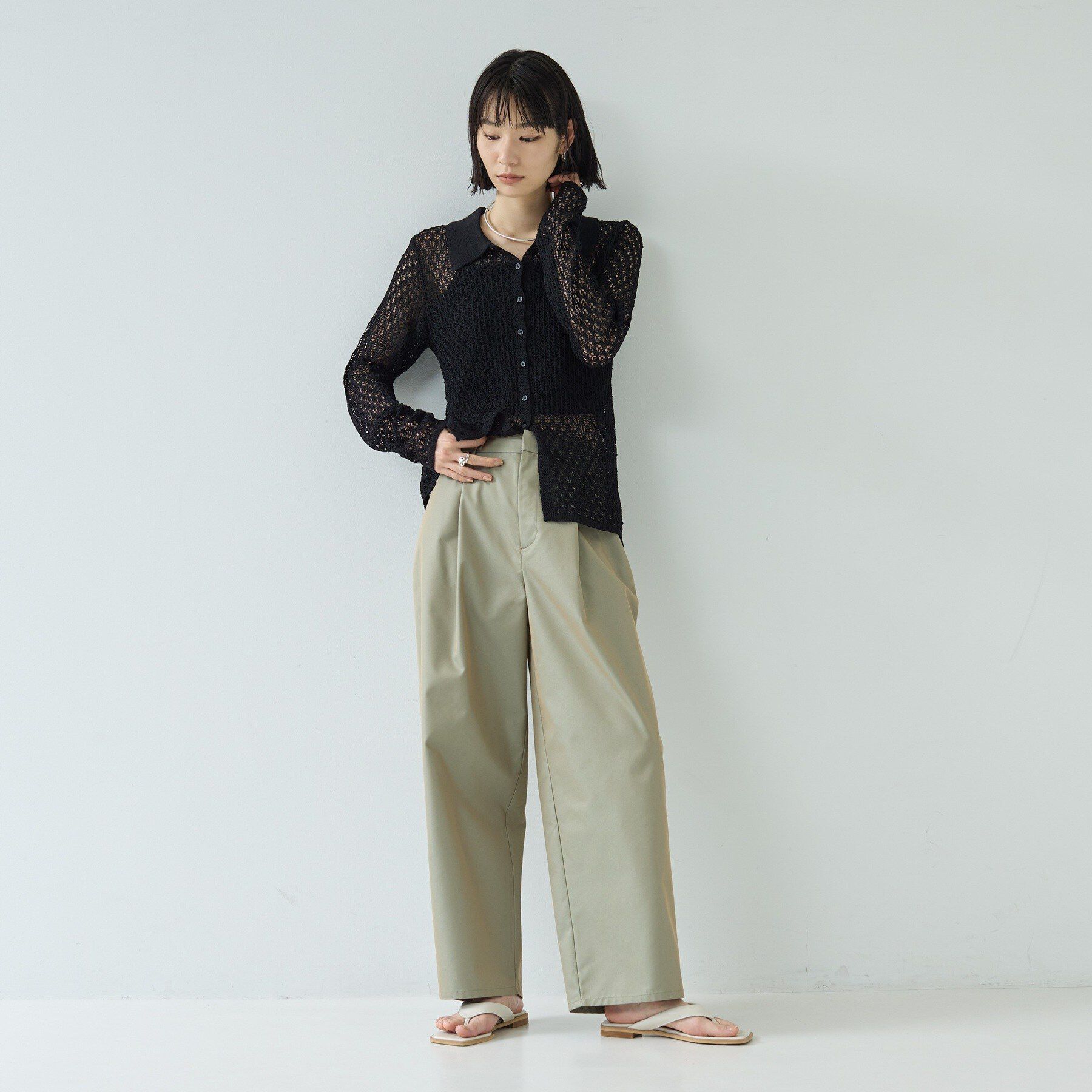 GALLEST「リネンライククロシェポロニット」|ニット・セーター|