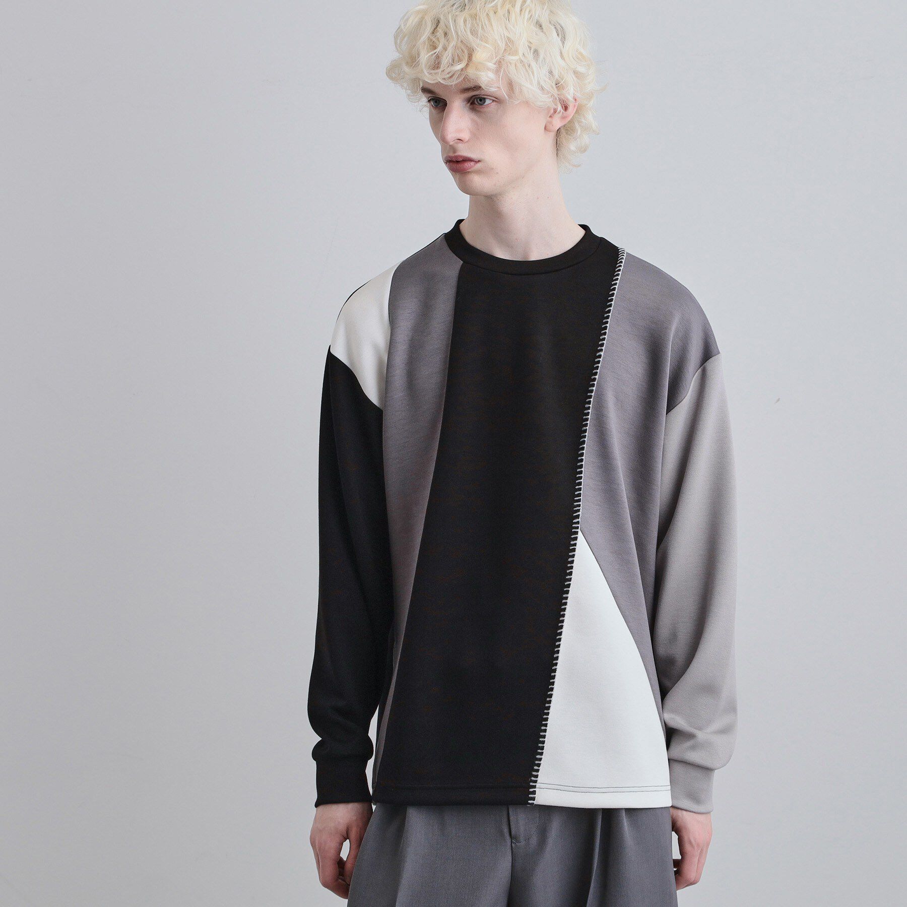 tk.TAKEO KIKUCHI「ダイヤゴナルブランケットカットソー」|Tシャツ・カットソー|ブラック(519)