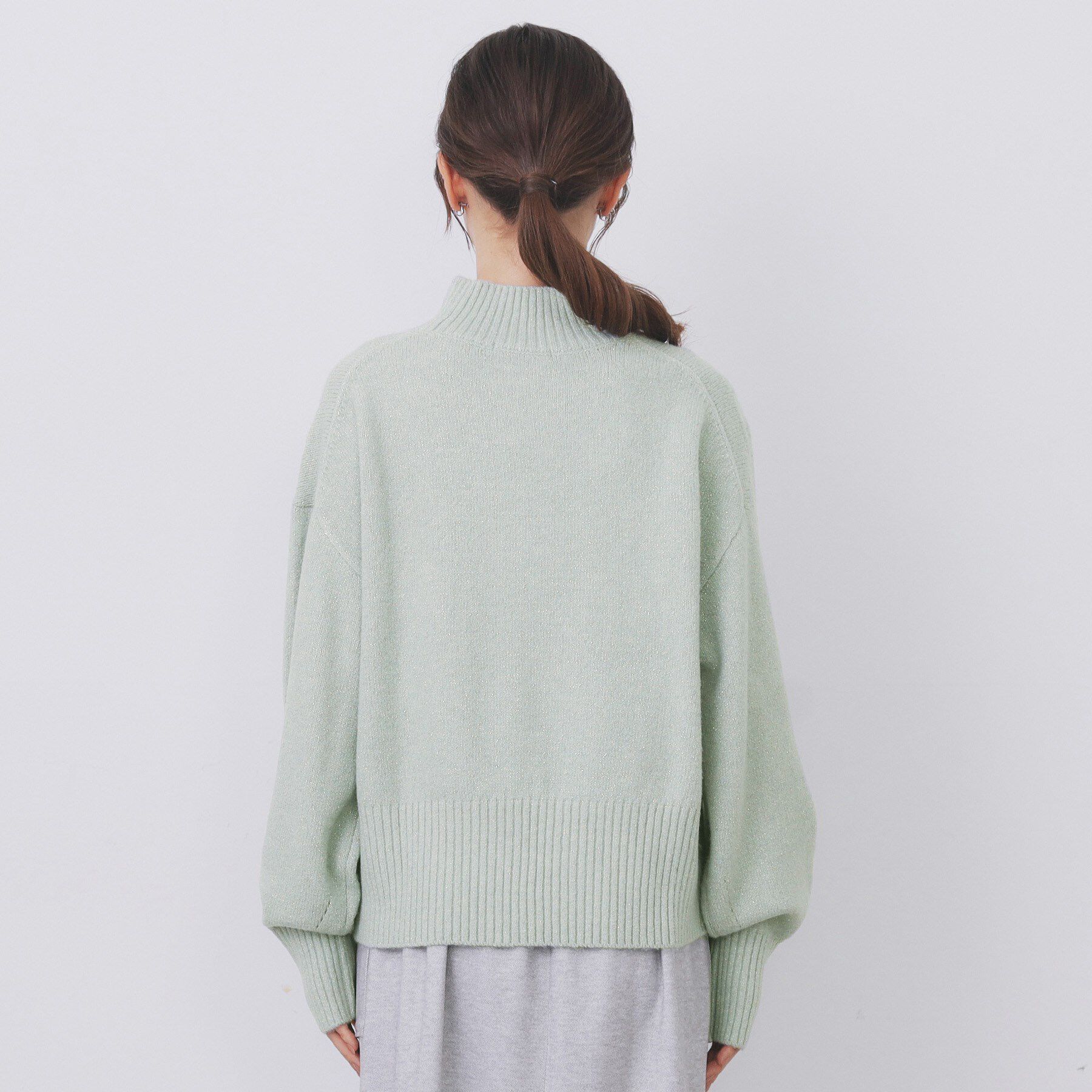 index「選べる2丈 ハイネックカラーミックスラメニット【洗濯機OK】」|ニット・セーター|