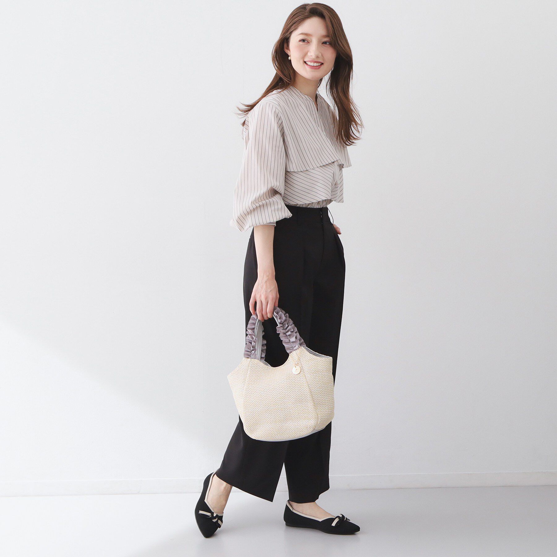 index「2WAYフリルハンドルPPミドルトート」|トートバッグ|