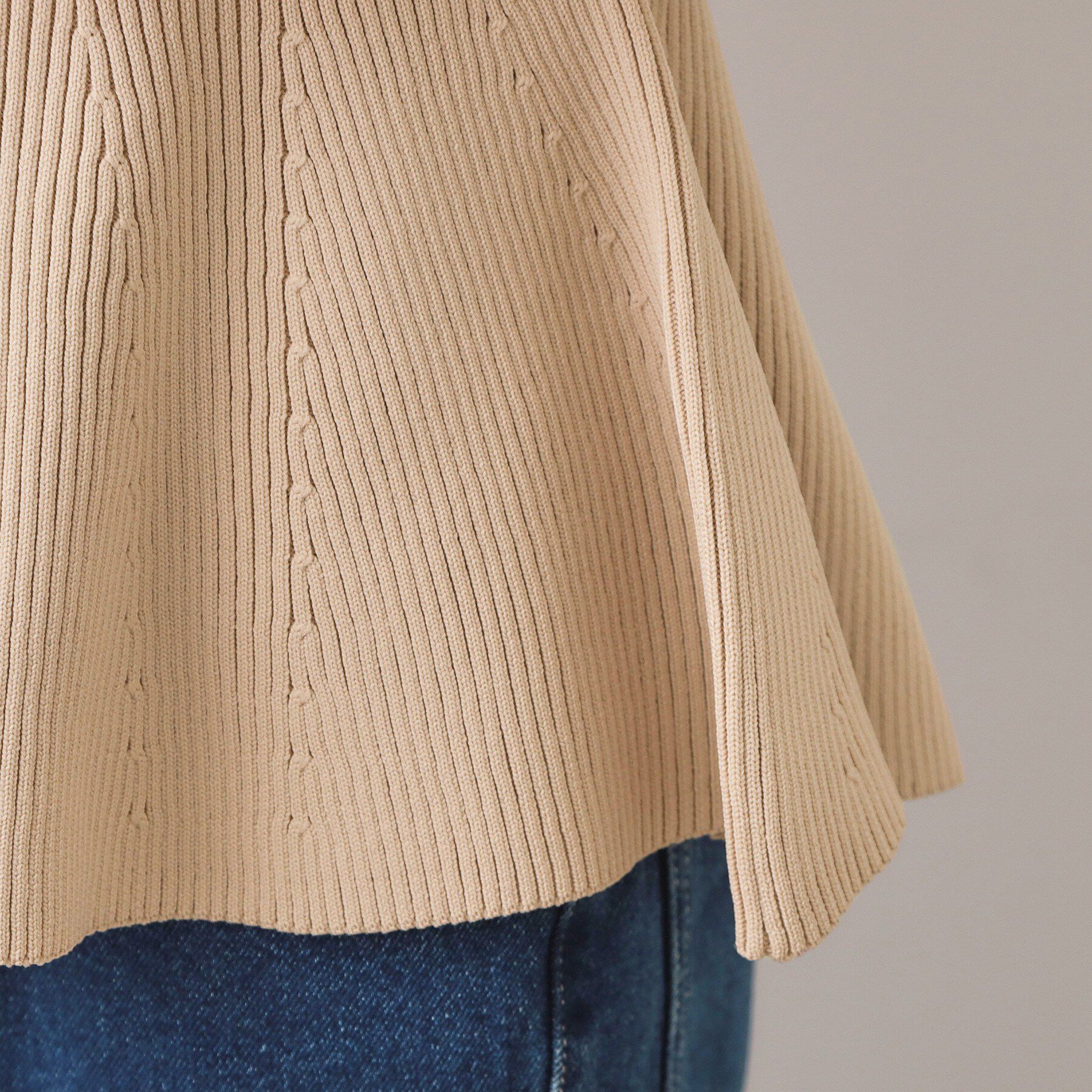 index「シャツドッキングペプラムニット【洗濯機OK】」|ニット・セーター|