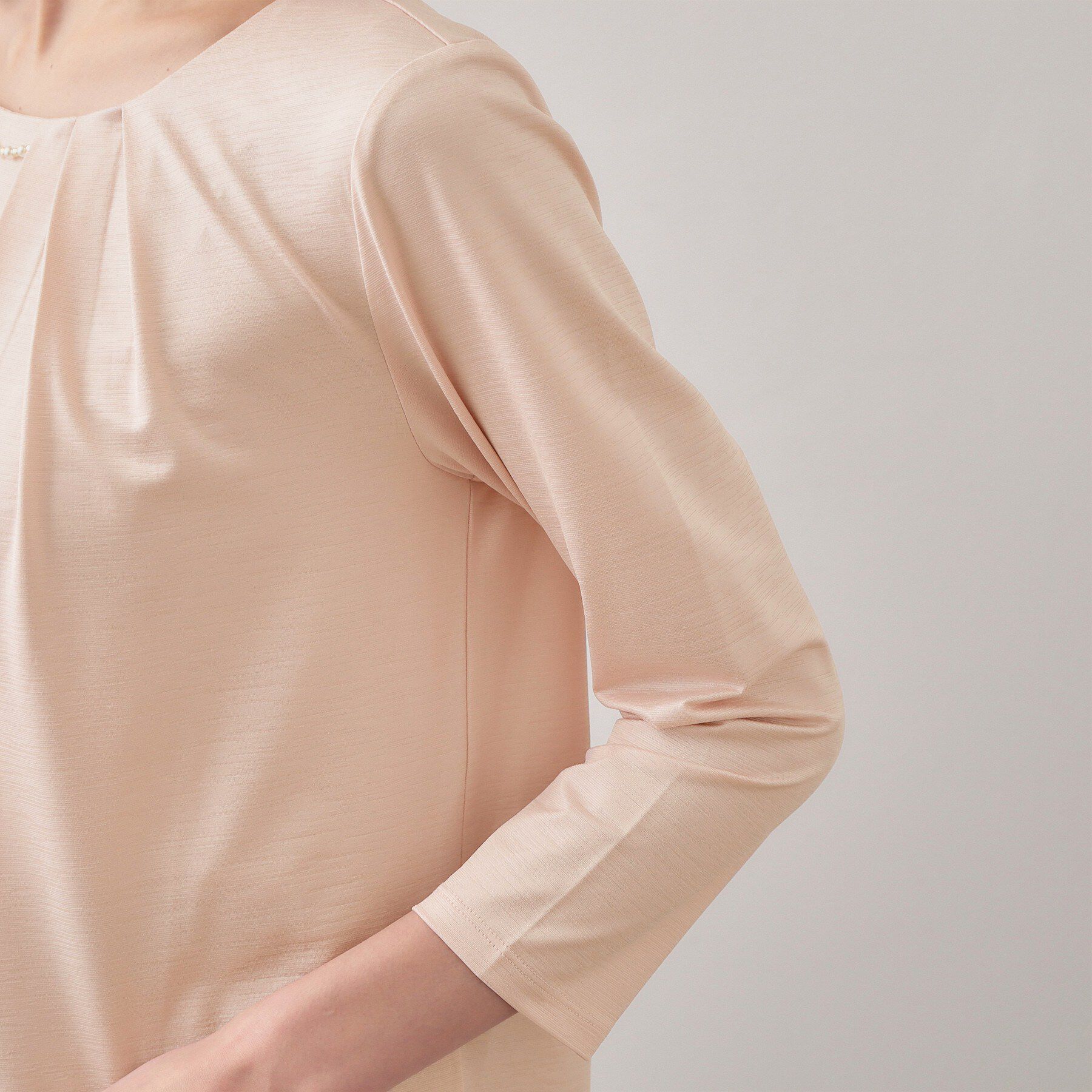 index「タックビジュー7分袖トップス【洗濯機可】」|Tシャツ・カットソー|