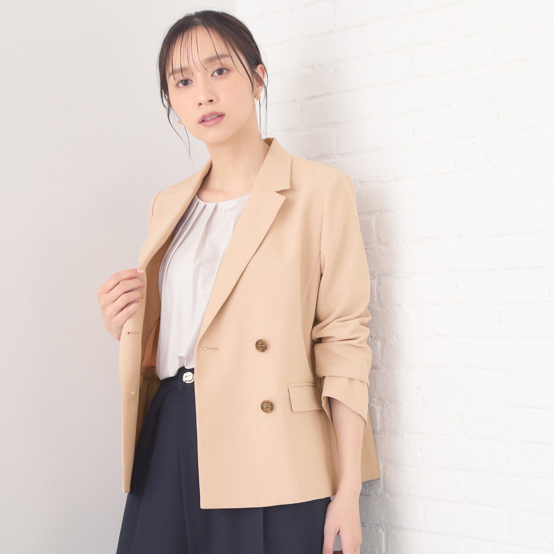 index「ダブルブレストジャケット/セットアップ対応可【洗える/接触冷感/吸水速乾/防シワ/ストレッチ】」|テーラードジャケット|オレンジ(865)