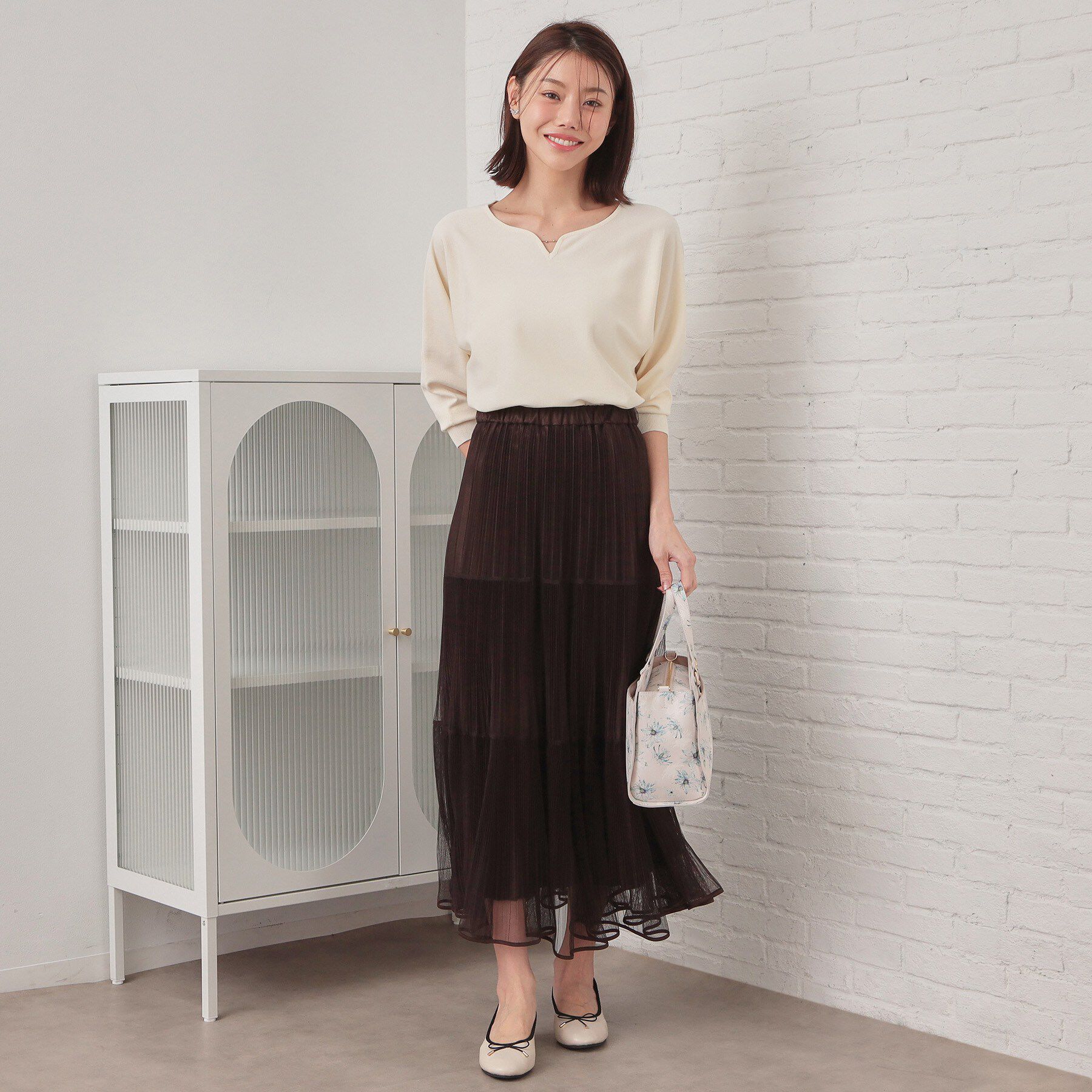 index「フロントパーツ付きドルマンスリーブニット【洗濯機OK/抗ピル】《7col》」|ニット・セーター|