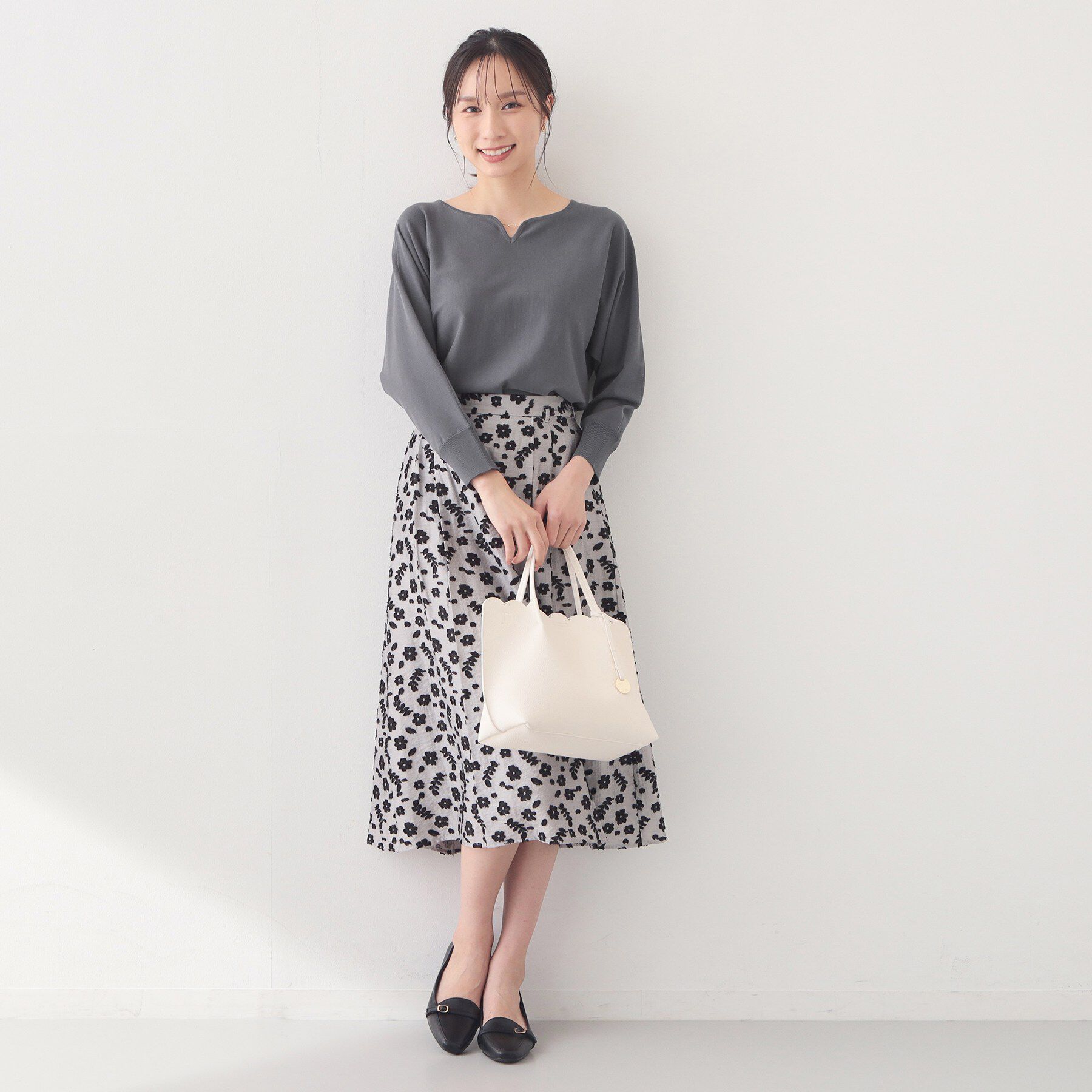 index「フロントパーツ付きドルマンスリーブニット【洗濯機OK/抗ピル】《7col》」|ニット・セーター|