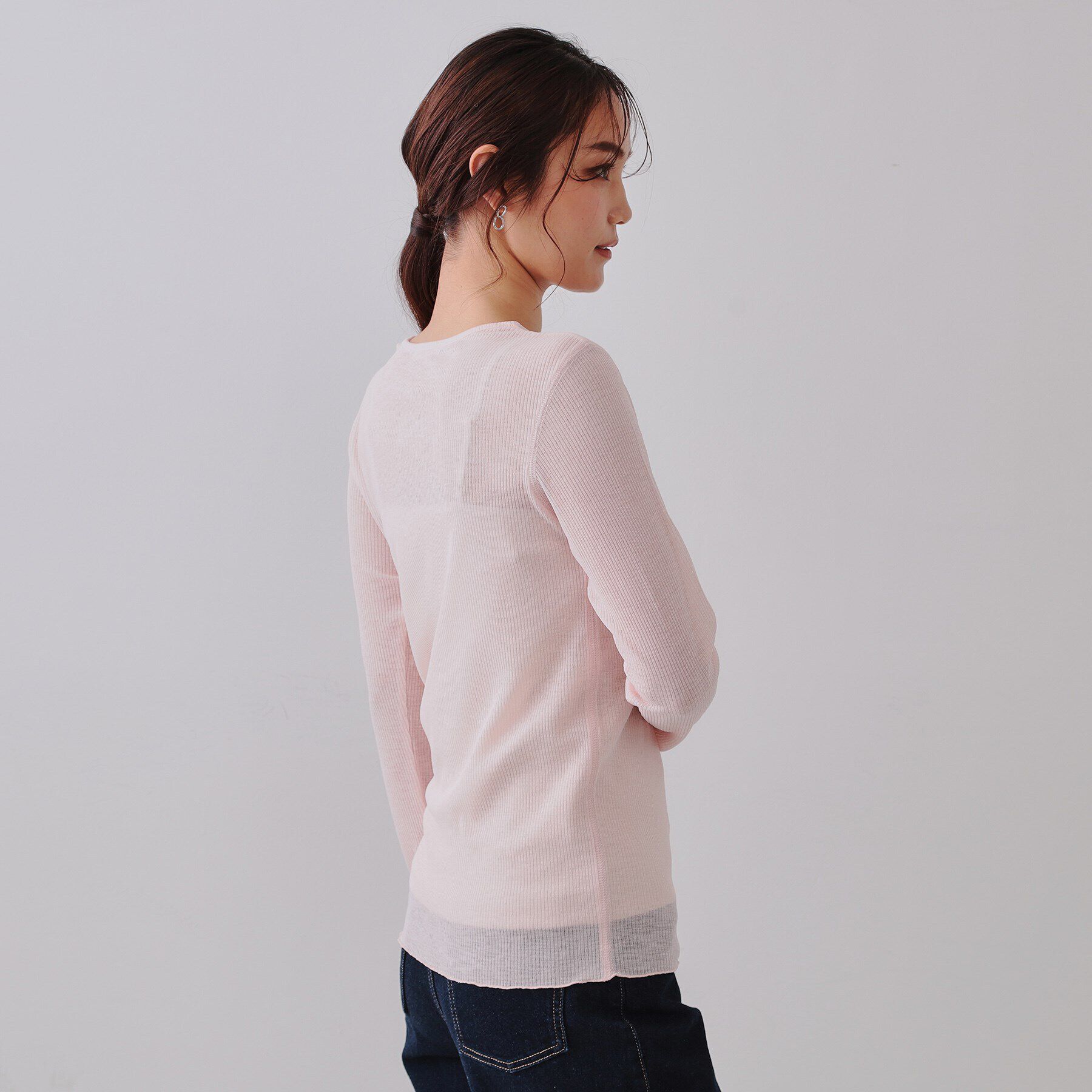 OPAQUE.CLIP「シアーリブカットソー【洗濯機洗い可】」|Tシャツ・カットソー|