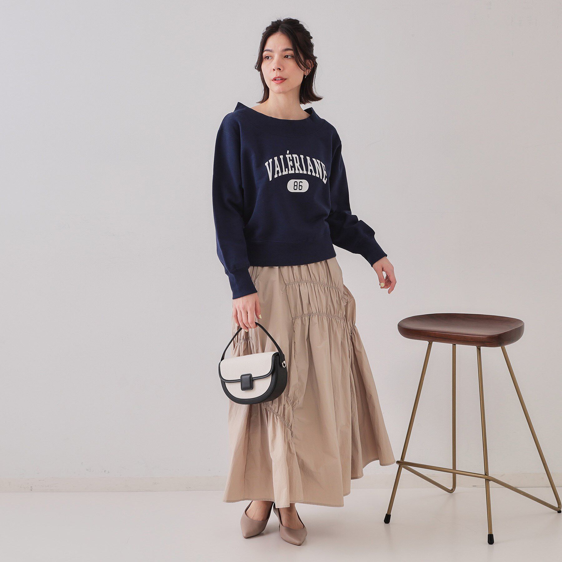 OPAQUE.CLIP「カレッジロゴスウェット【洗濯機洗い可】」|パーカー|