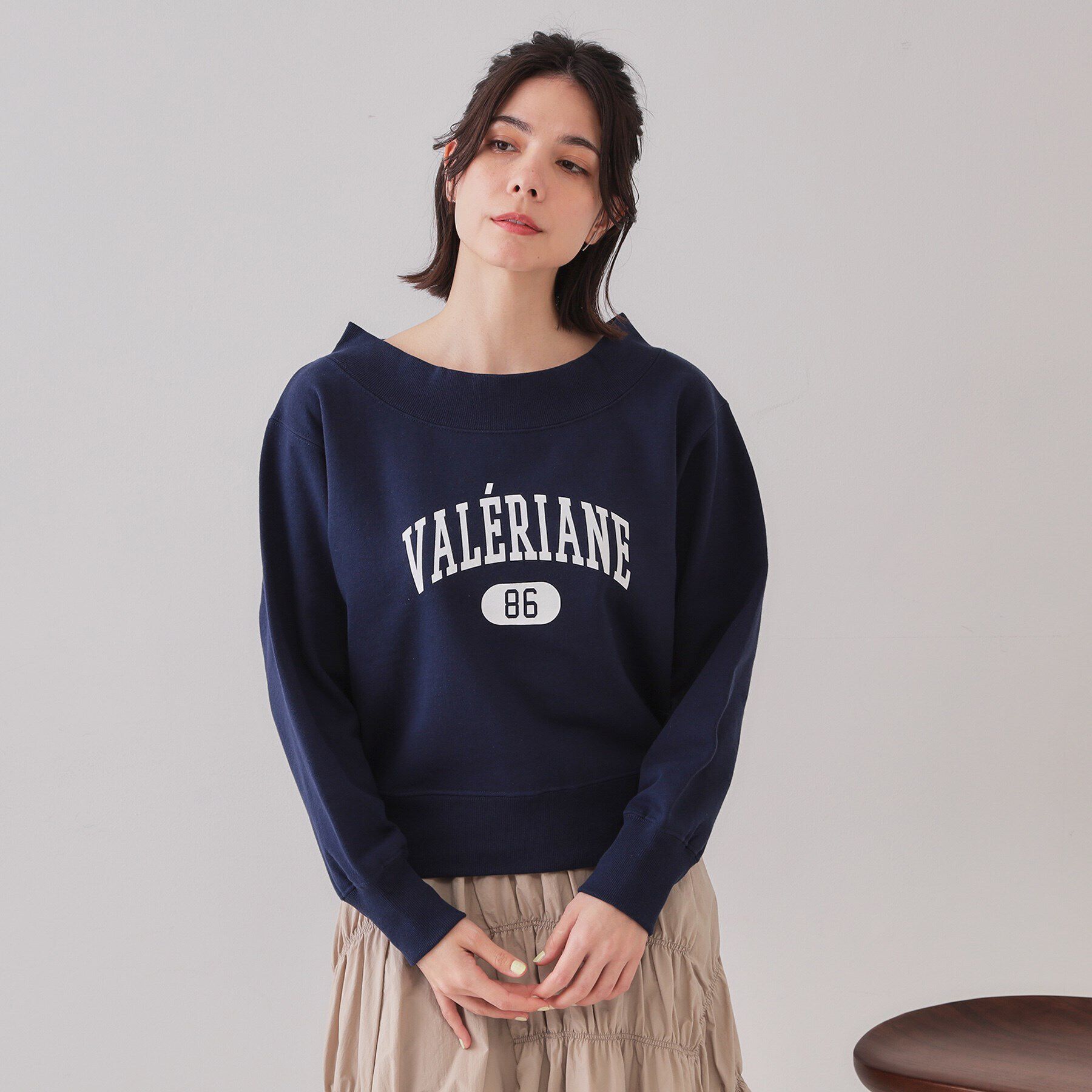 OPAQUE.CLIP「カレッジロゴスウェット【洗濯機洗い可】」|パーカー|