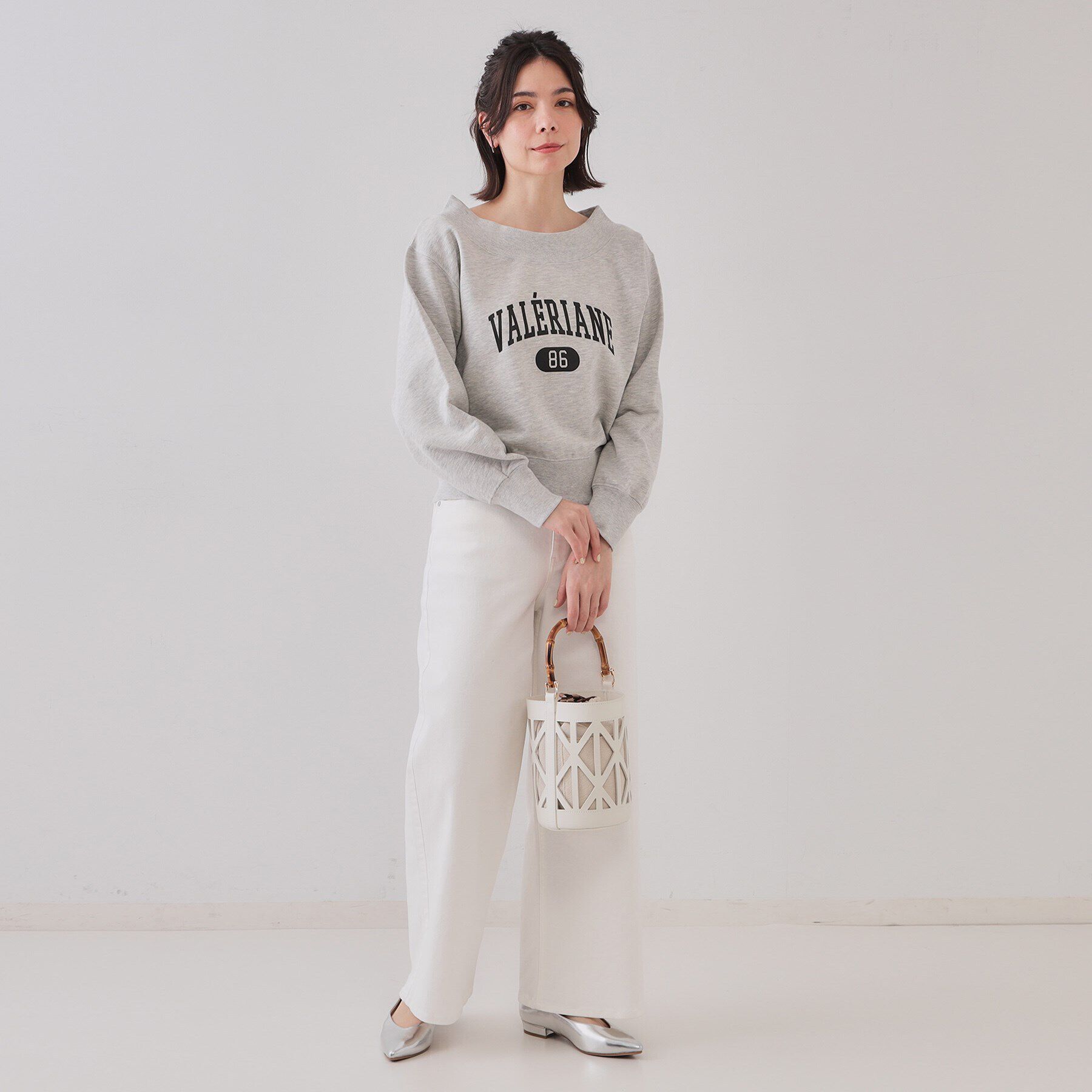 OPAQUE.CLIP「カレッジロゴスウェット【洗濯機洗い可】」|パーカー|