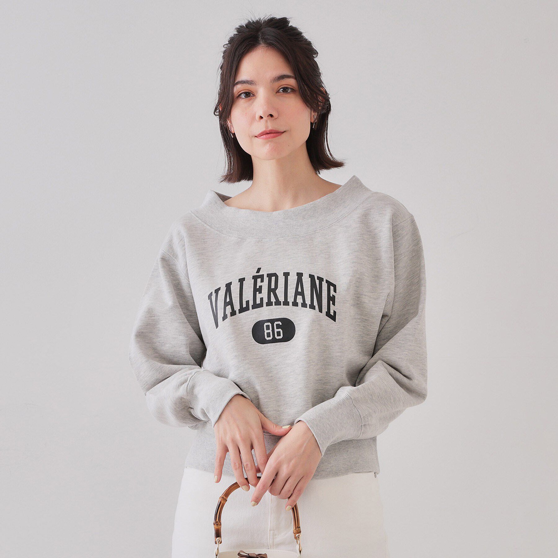 OPAQUE.CLIP「カレッジロゴスウェット【洗濯機洗い可】」|パーカー|グレー(012)