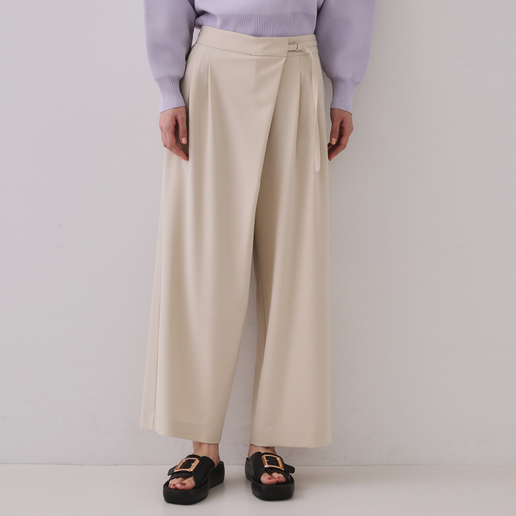 OPAQUE.CLIP「ラップベルトワイドパンツ【洗濯機洗い可】」|その他|