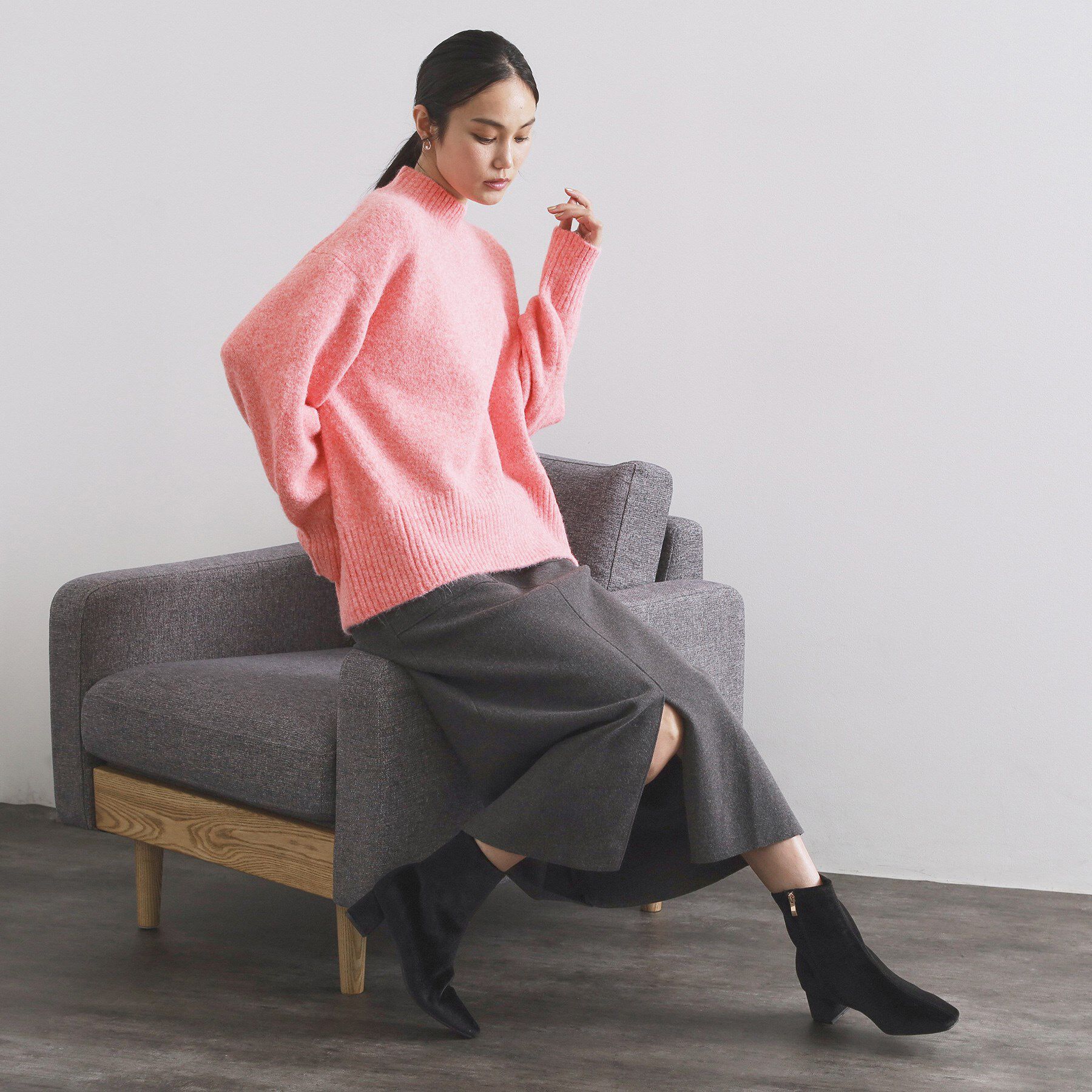 OPAQUE.CLIP「ふわふわハイネックニット【洗濯機OK】」|ニット・セーター|