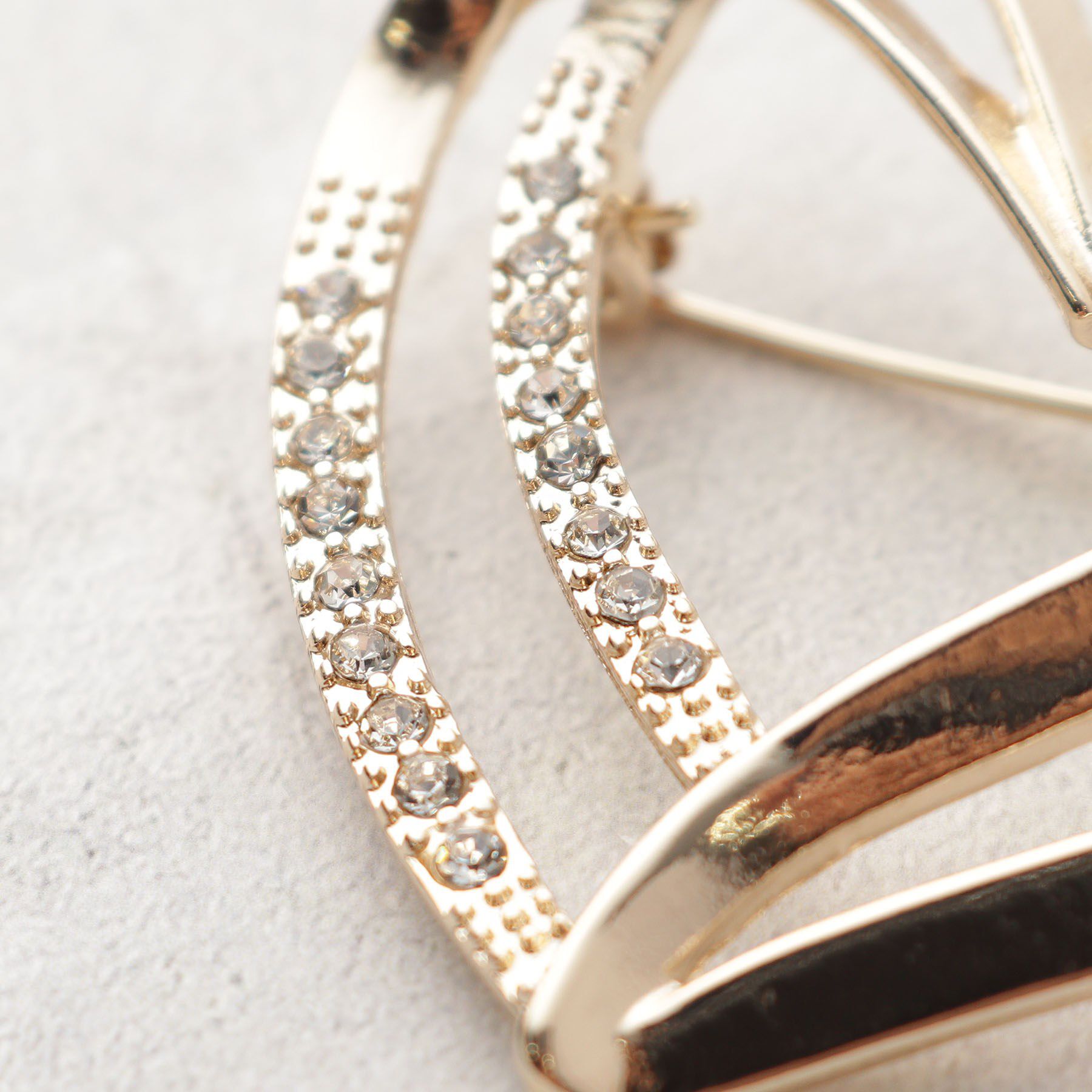 OPAQUE.CLIP「ダブルラインハートビジューブローチ」|ブローチ・コサージュ|