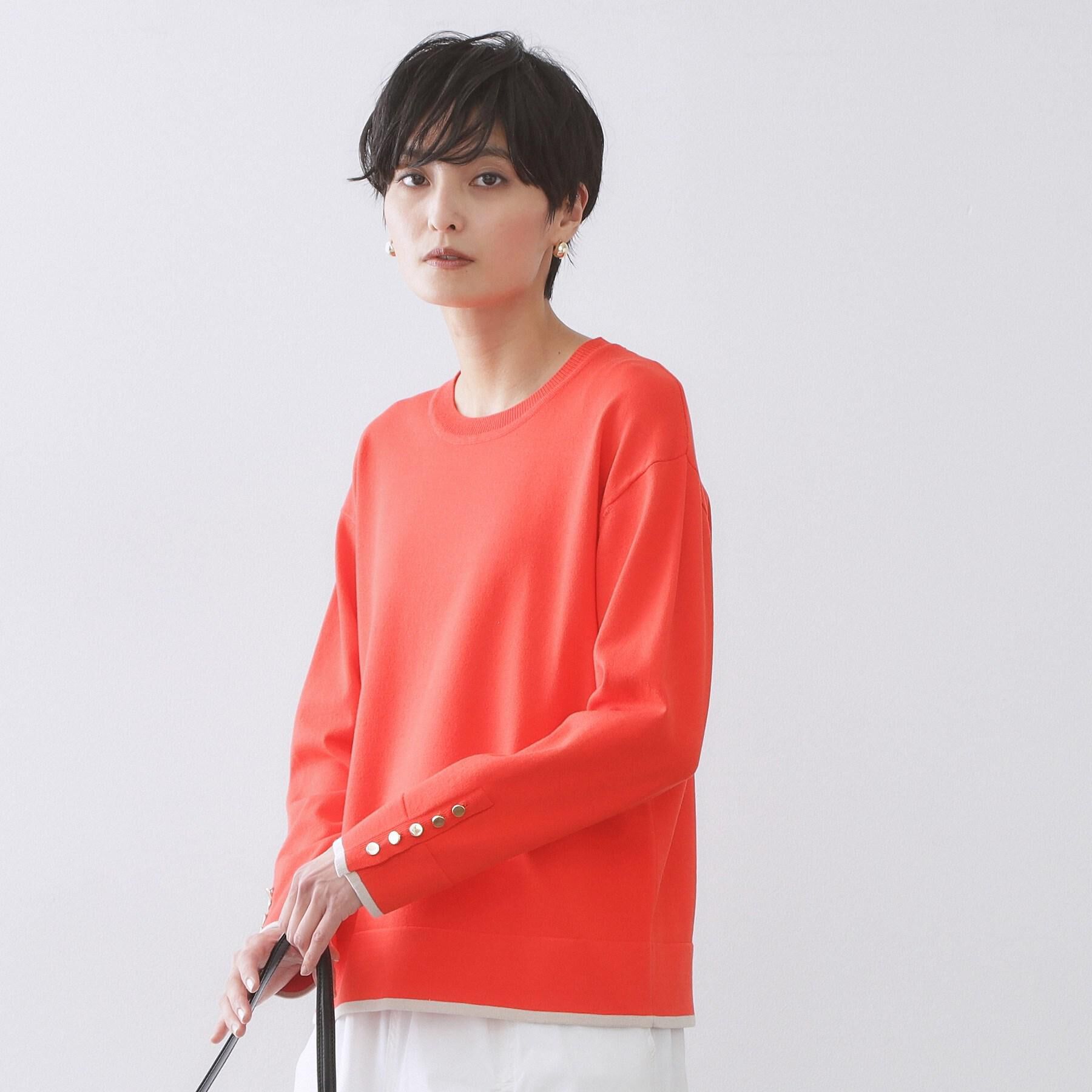 OPAQUE.CLIP「金ボタン使いリラクシーニット【洗濯機OK】」|ニット・セーター|