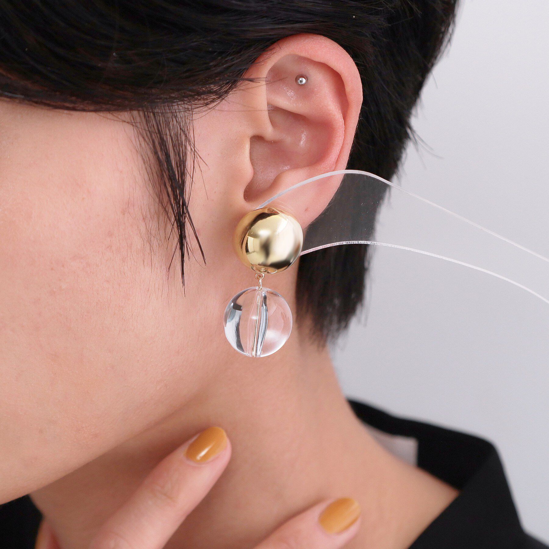 OPAQUE.CLIP「メタル&times;クリア ピアス」|ピアス|