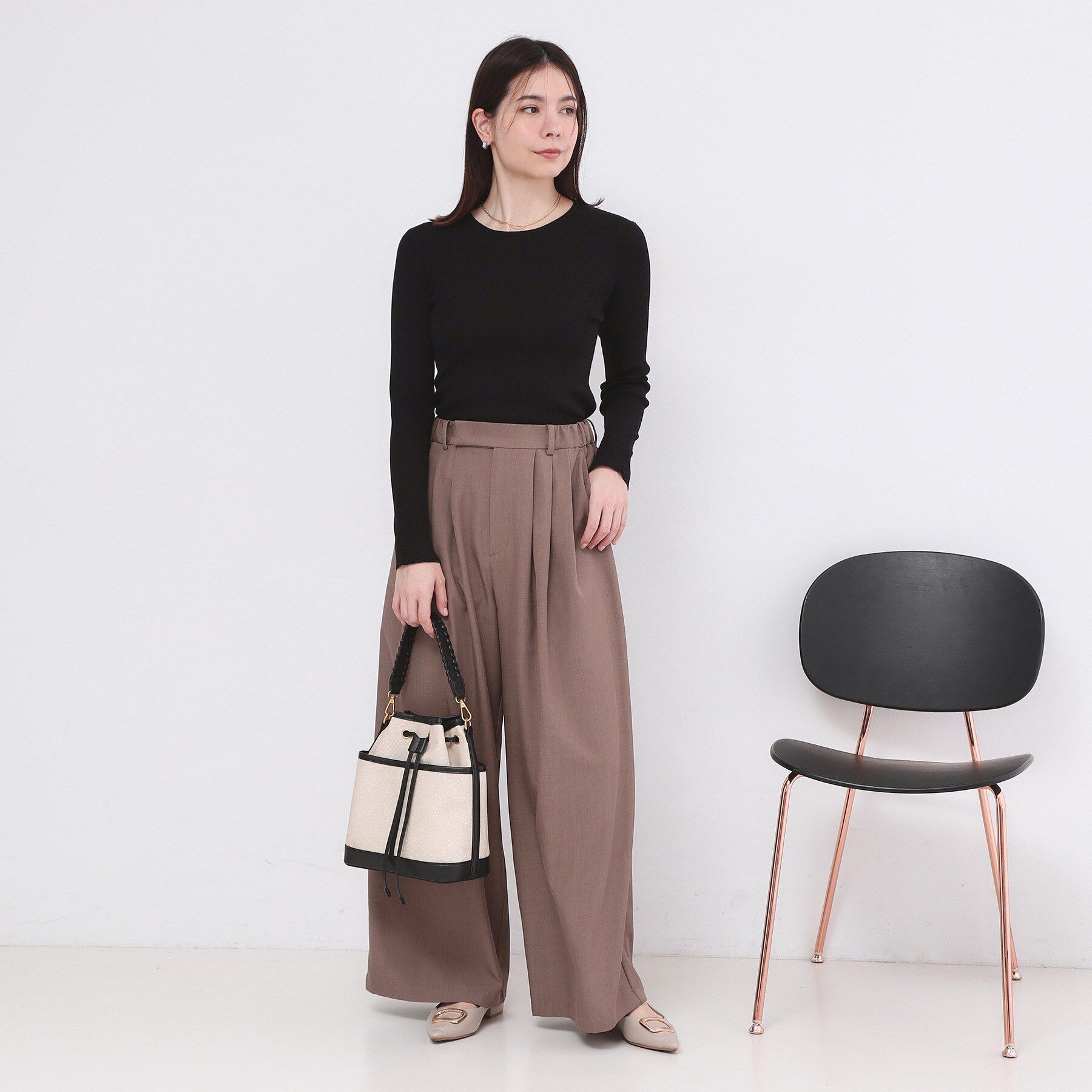 OPAQUE.CLIP「ラメリブニット【洗濯機OK】」|ニット・セーター|