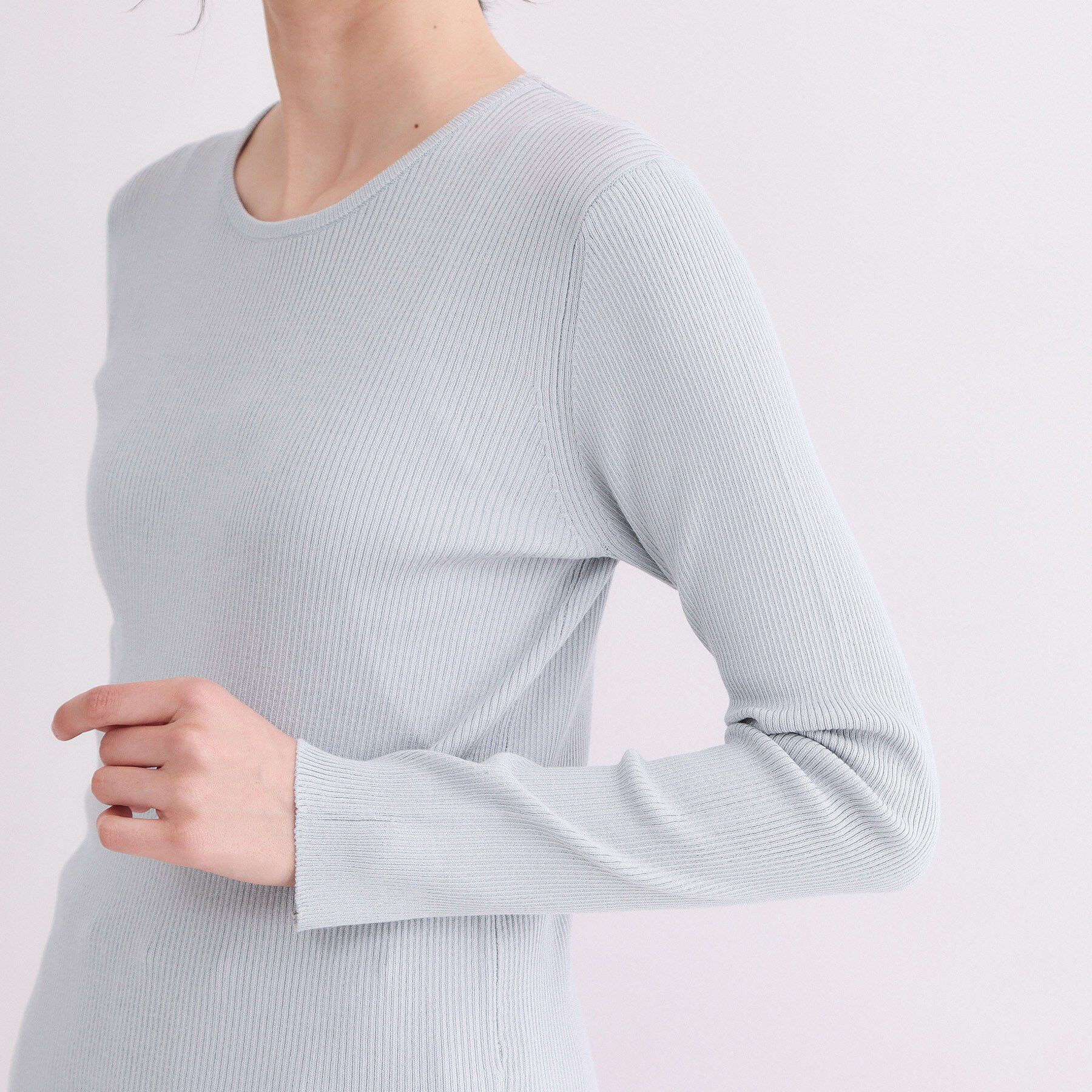 OPAQUE.CLIP「ラメリブニット【洗濯機OK】」|ニット・セーター|