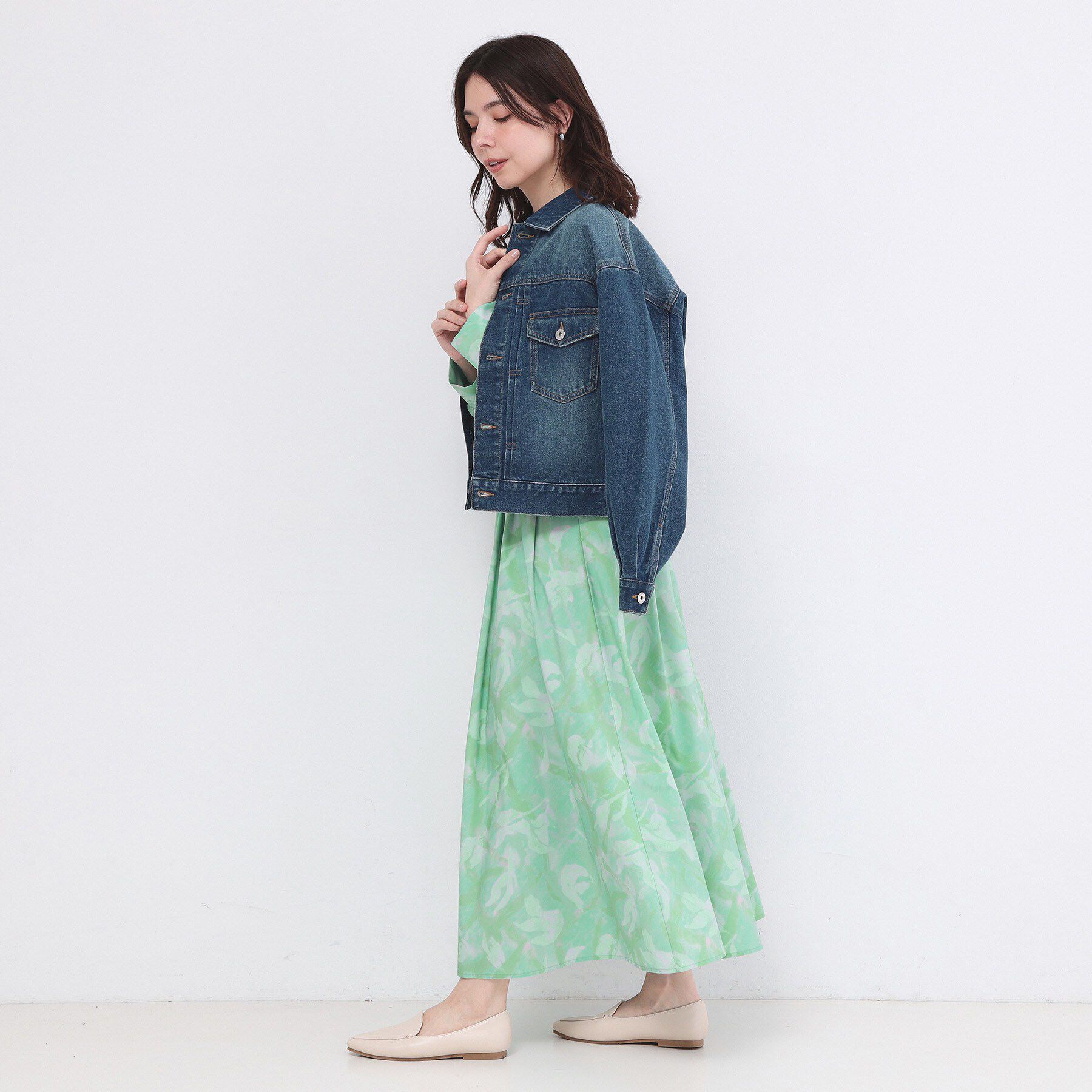 OPAQUE.CLIP「アートプリントフレアスカート【洗濯機OK】」|スカート|