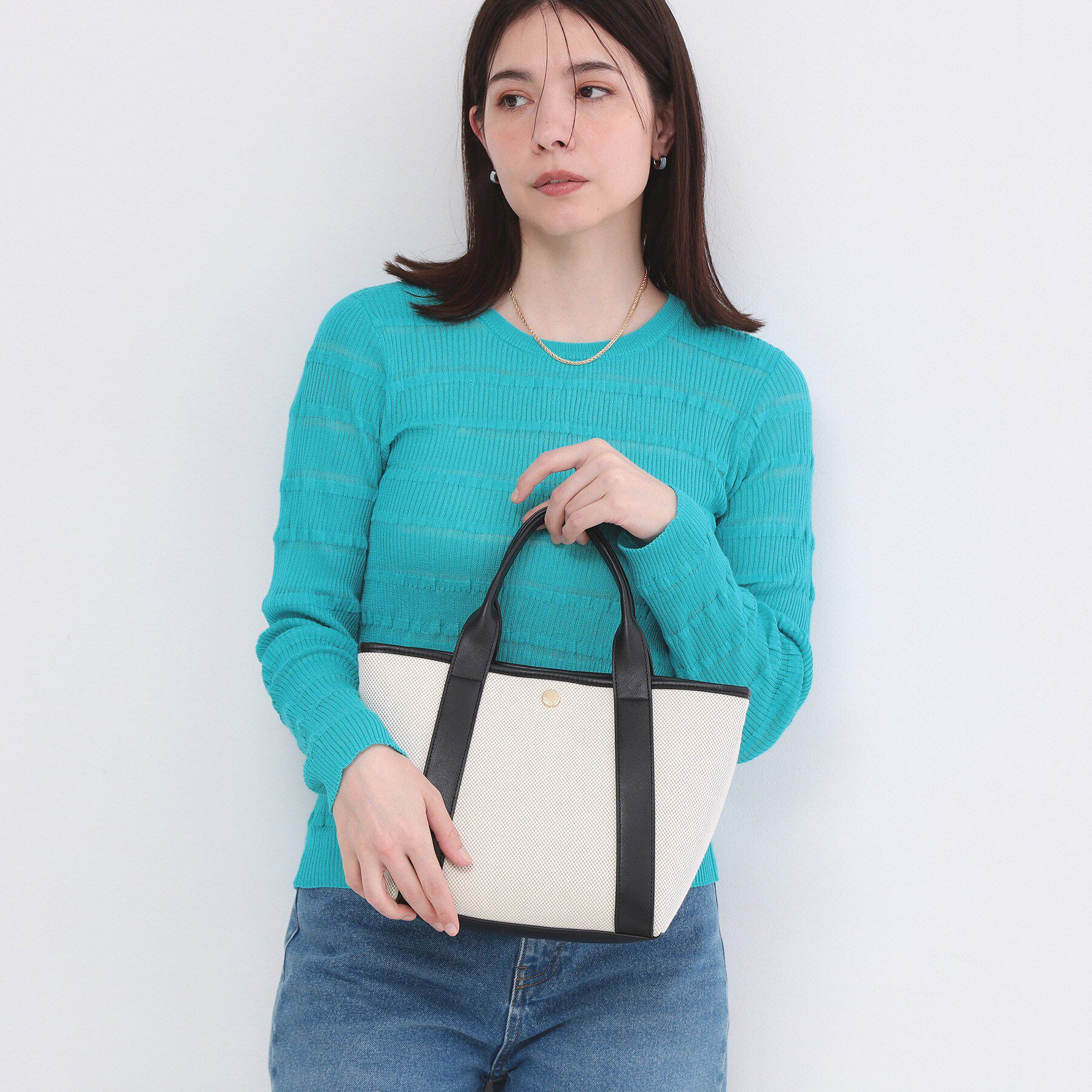 OPAQUE.CLIP「【2WAY】キャンバス&times;合皮コンビミドルトート」|トートバッグ|