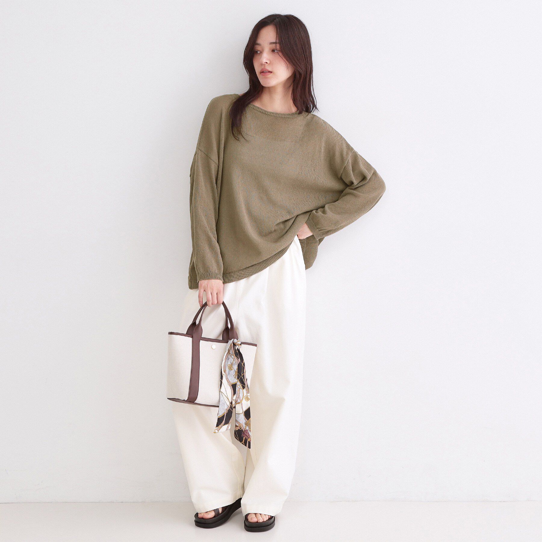 OPAQUE.CLIP「麻混リラクシーニット【洗濯機OK】」|ニット・セーター|