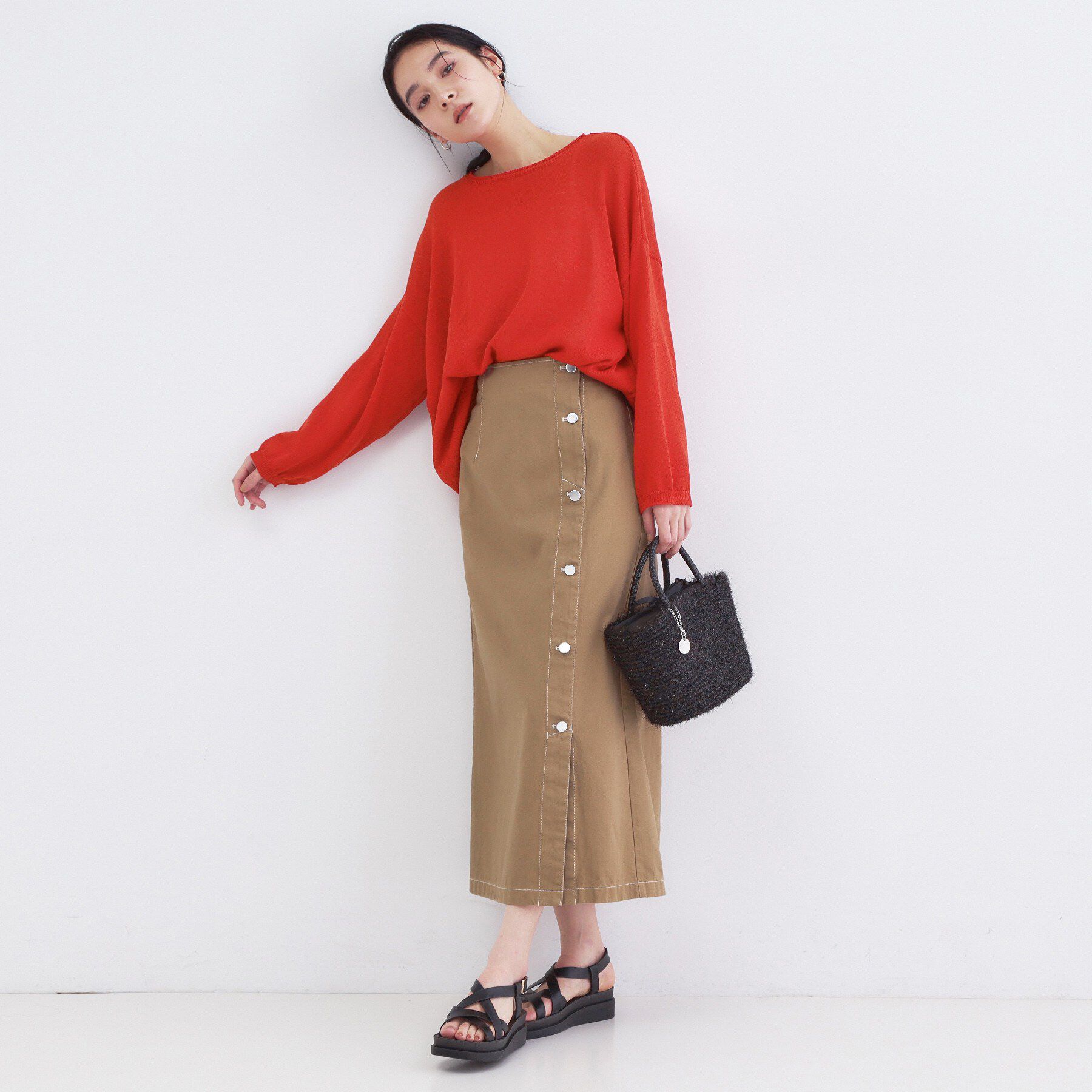 OPAQUE.CLIP「麻混リラクシーニット【洗濯機OK】」|ニット・セーター|