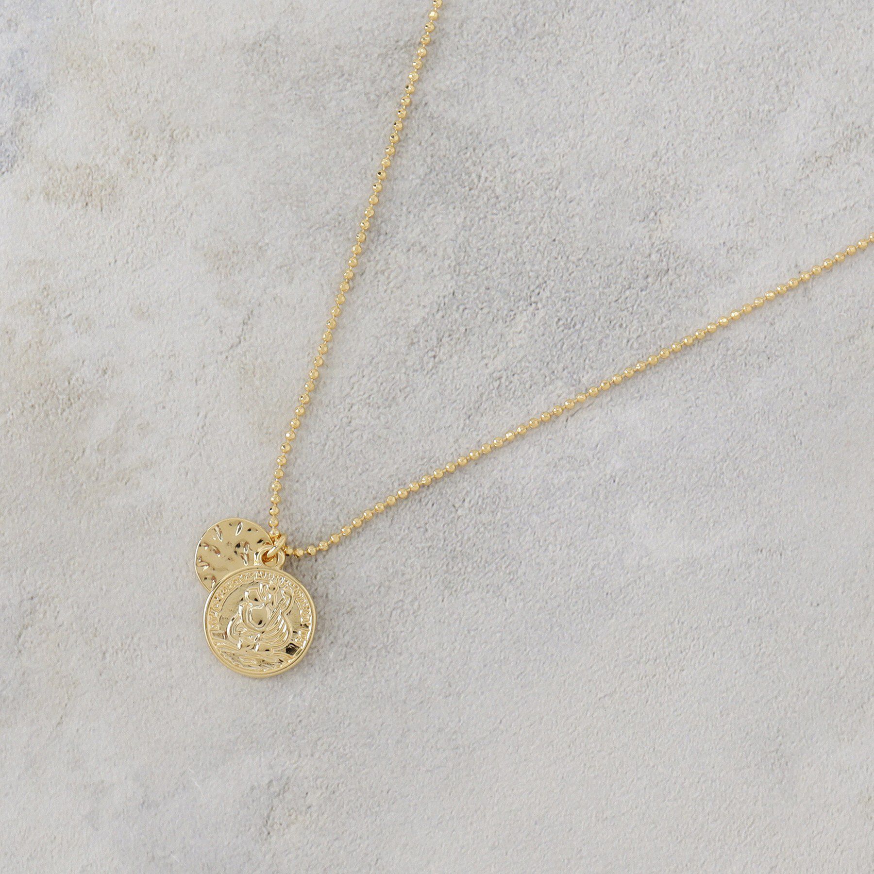 OPAQUE.CLIP「ダブルコイン ショートネックレス」|ネックレス|ゴールド(007)