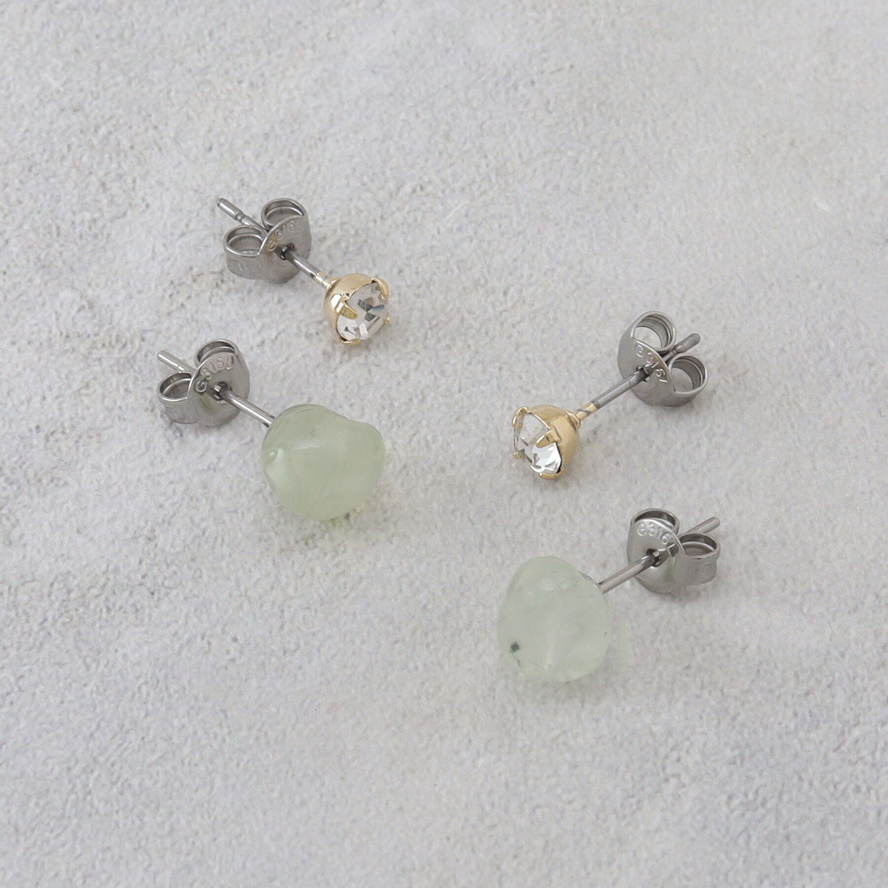 OPAQUE.CLIP「天然石&times;ビジューピアスSET」|ピアス|