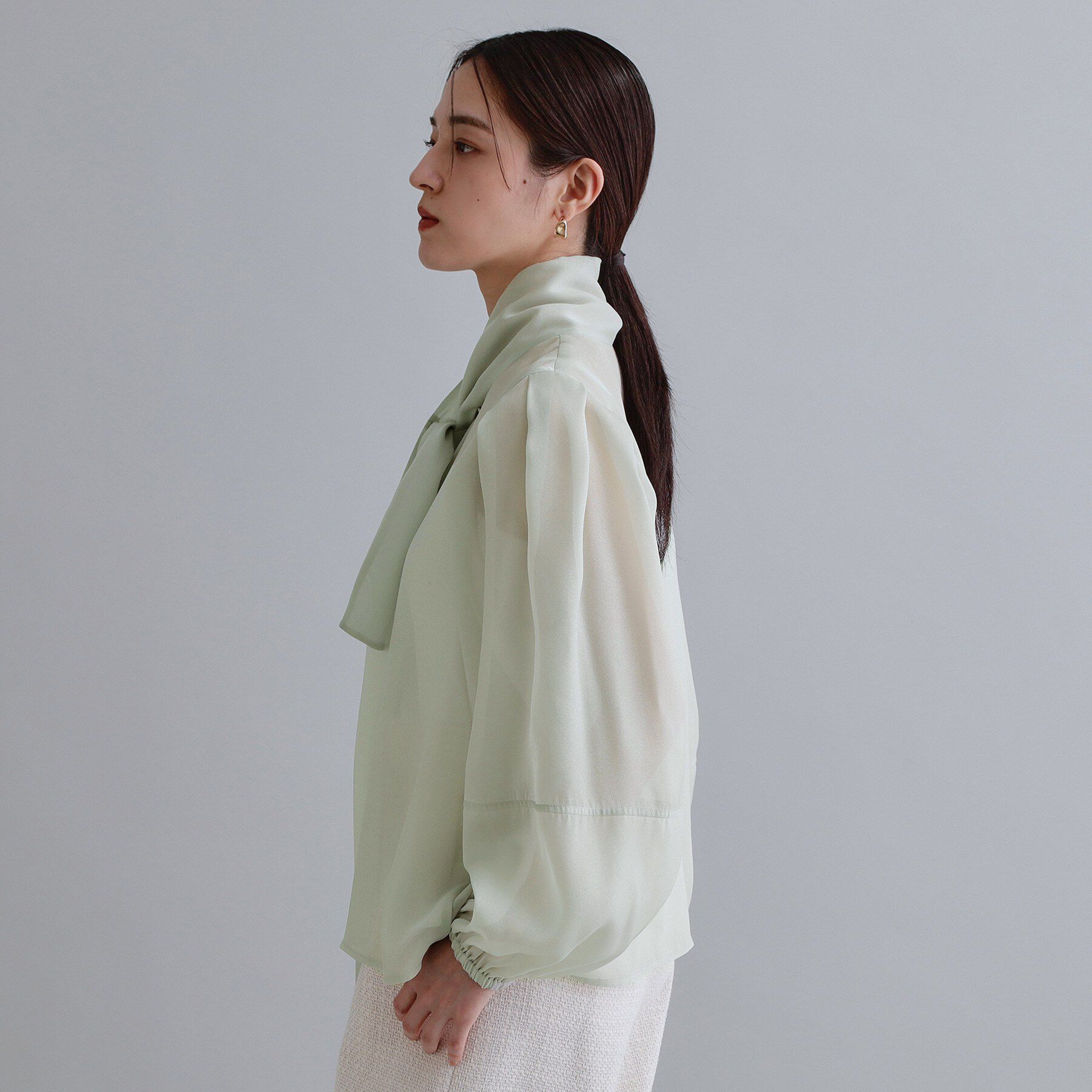 OPAQUE.CLIP「【es】オーガンジーボウタイブラウス【洗濯機OK】」|シャツ・ブラウス|