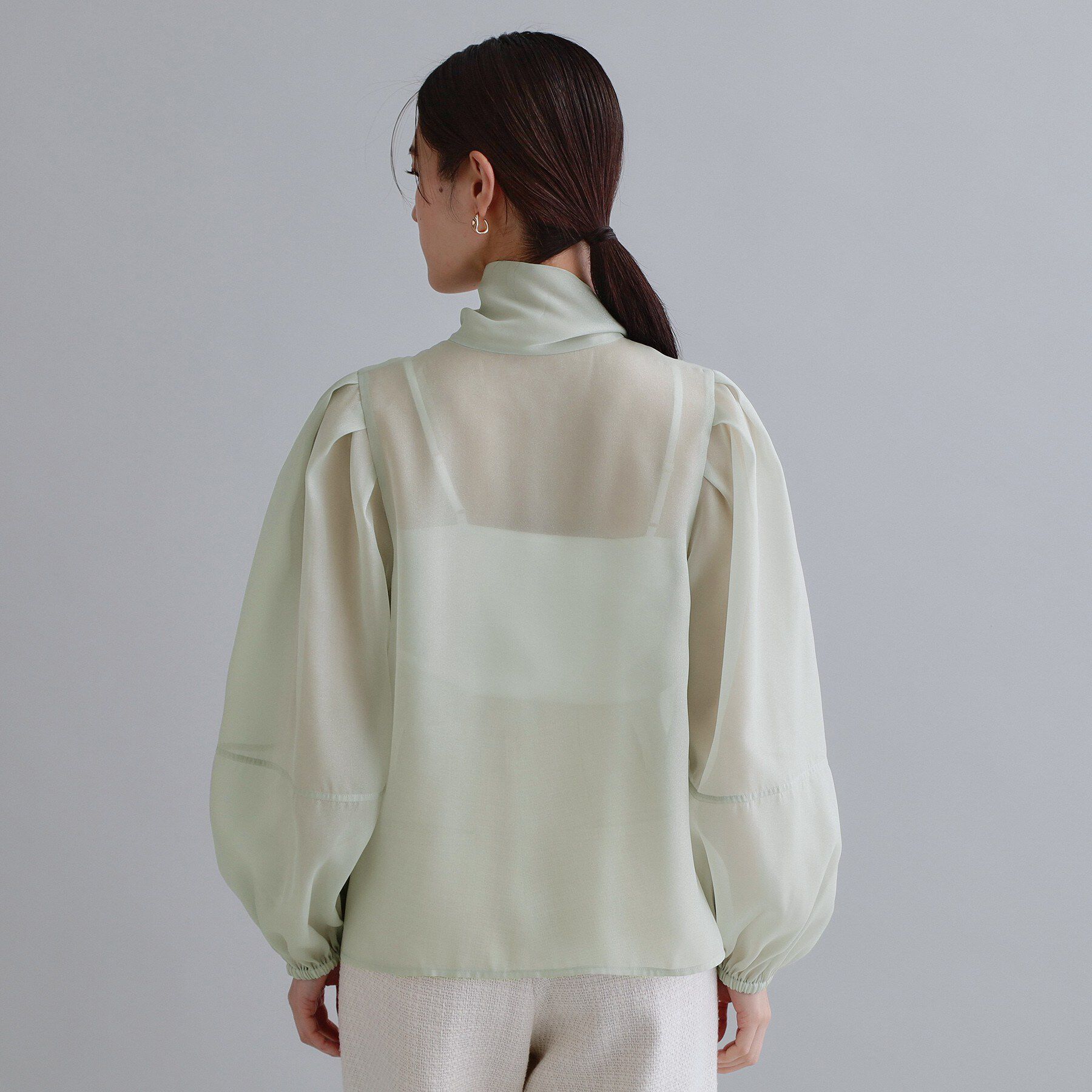 OPAQUE.CLIP「【es】オーガンジーボウタイブラウス【洗濯機OK】」|シャツ・ブラウス|