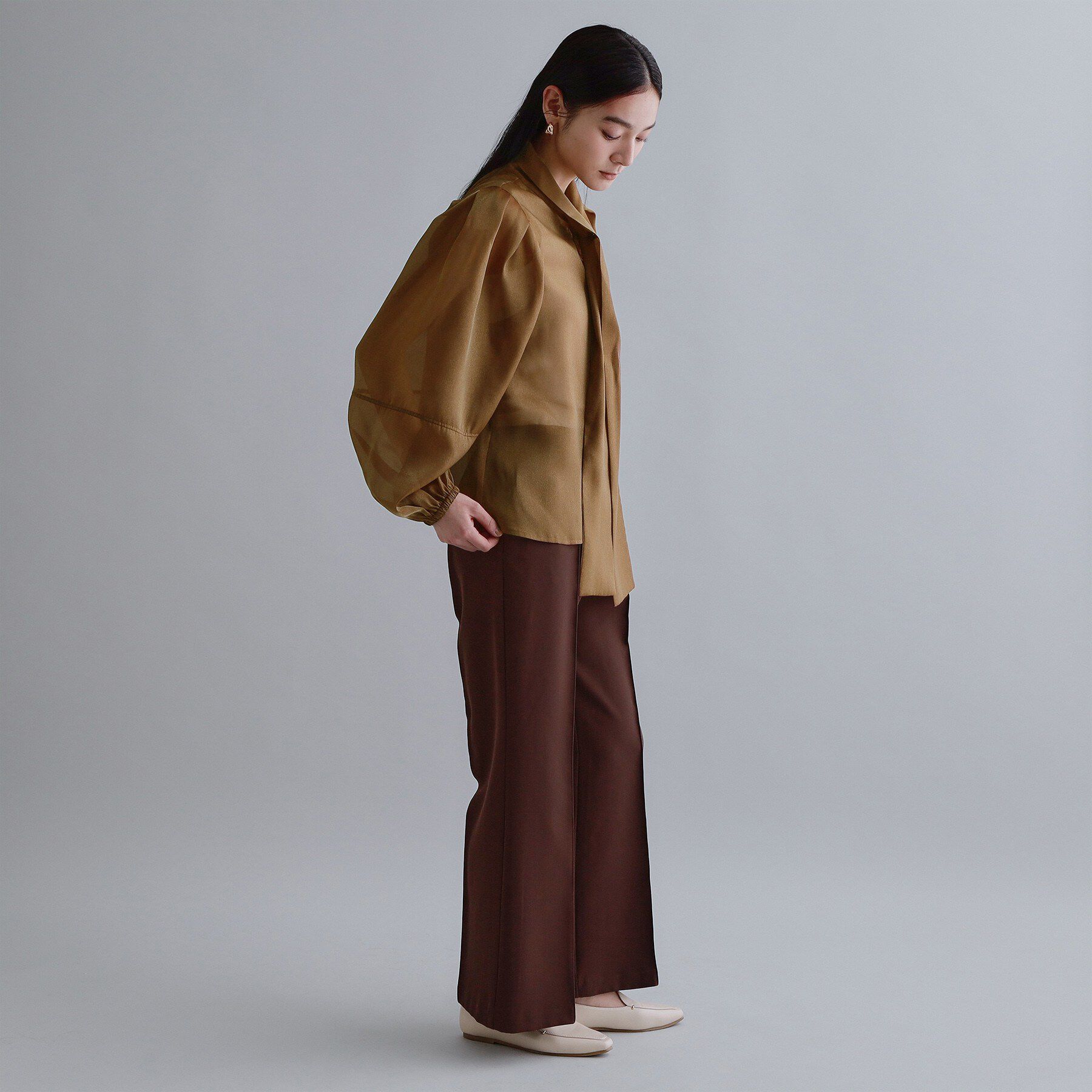 OPAQUE.CLIP「【es】オーガンジーボウタイブラウス【洗濯機OK】」|シャツ・ブラウス|