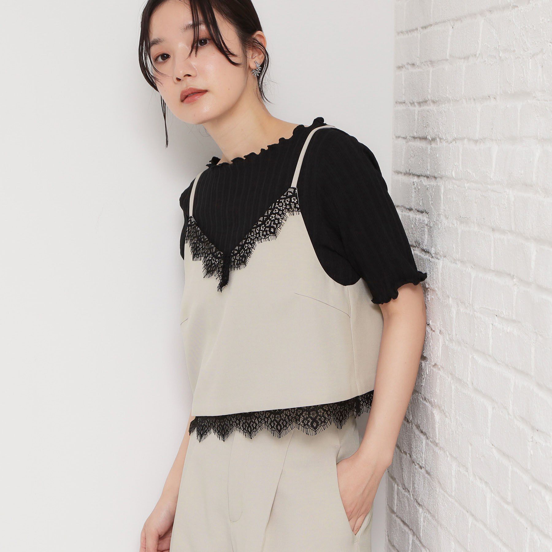 THE SHOP TK「楊柳チェック5分袖カットソー」|Tシャツ・カットソー|