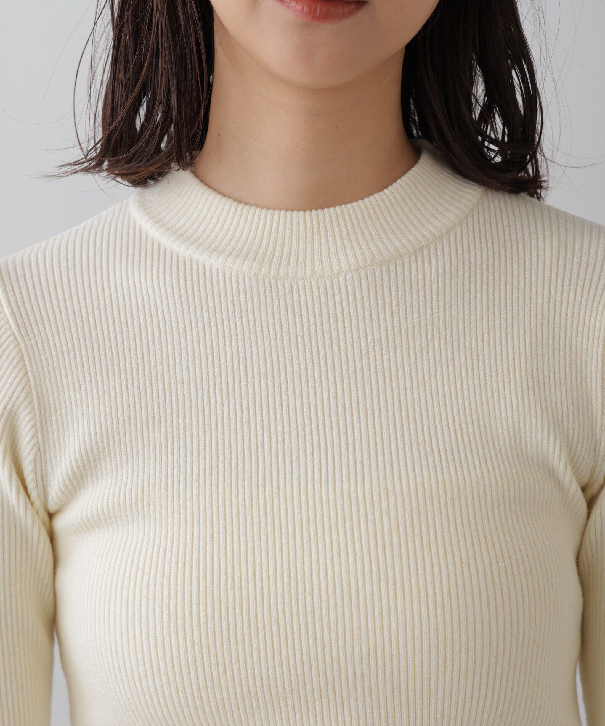  「〈洗える〉マシンウォッシャブルボトルネックニット」|ニット・セーター|