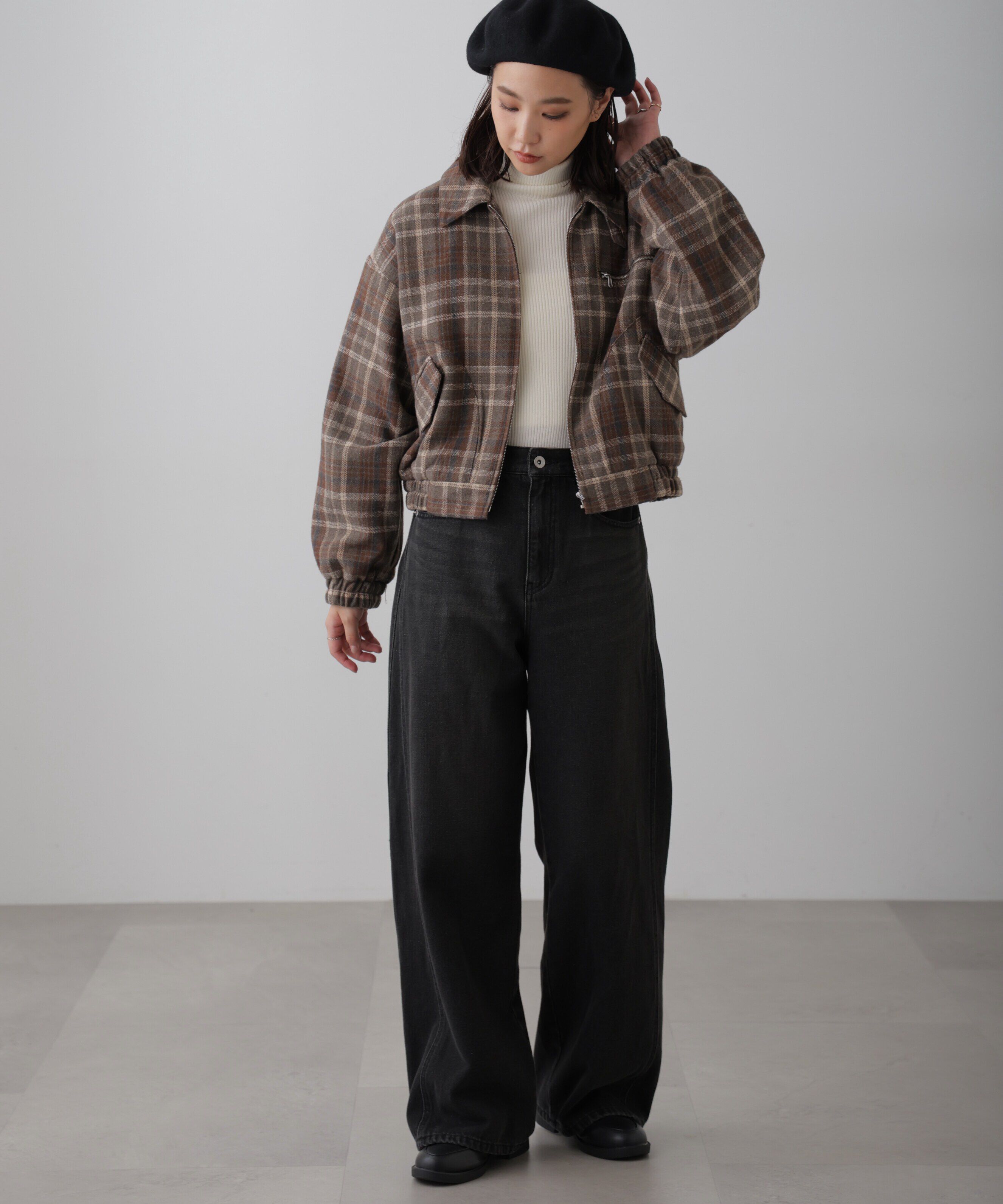  「〈洗える〉マシンウォッシャブルボトルネックニット」|ニット・セーター|