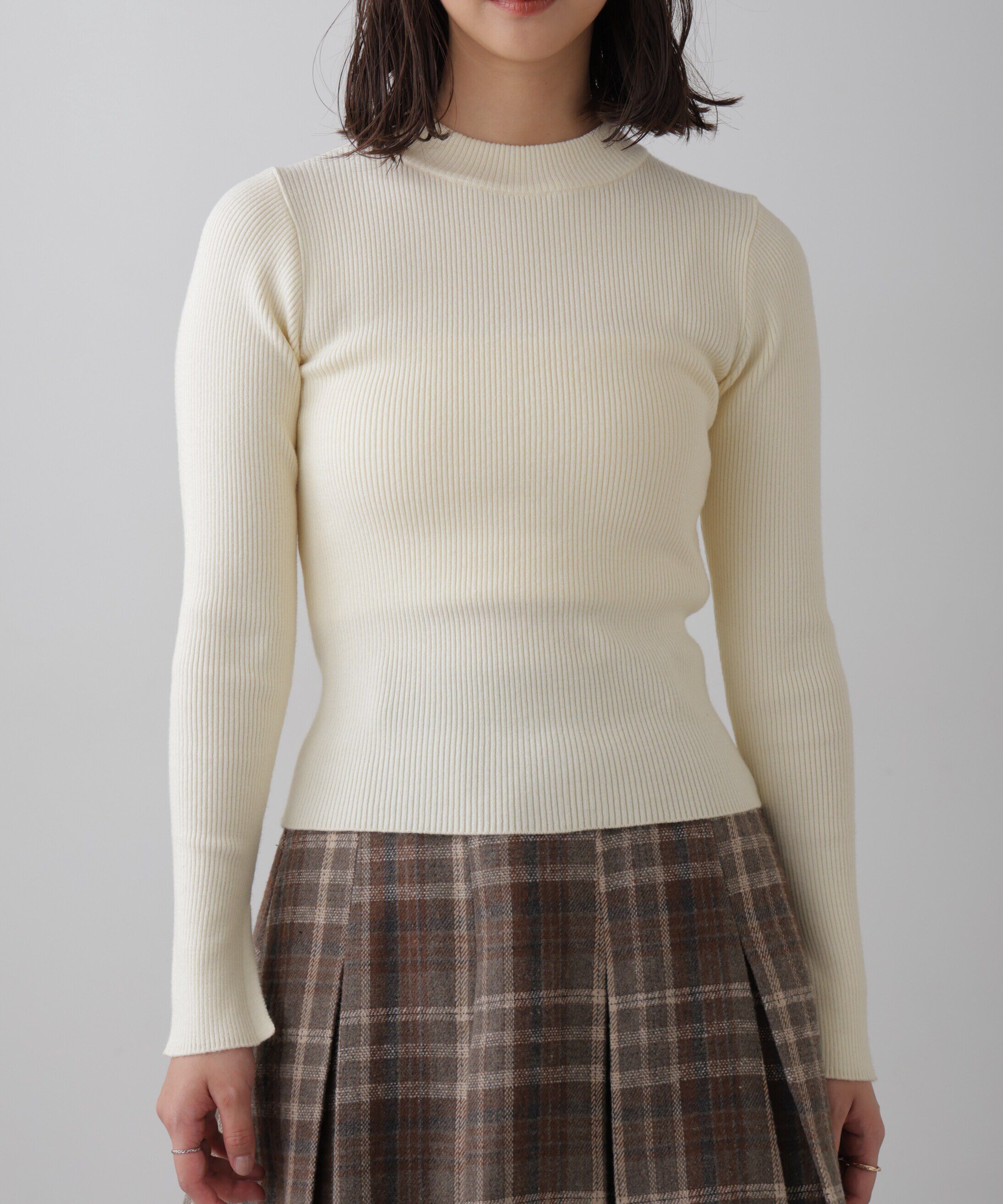  「〈洗える〉マシンウォッシャブルボトルネックニット」|ニット・セーター|