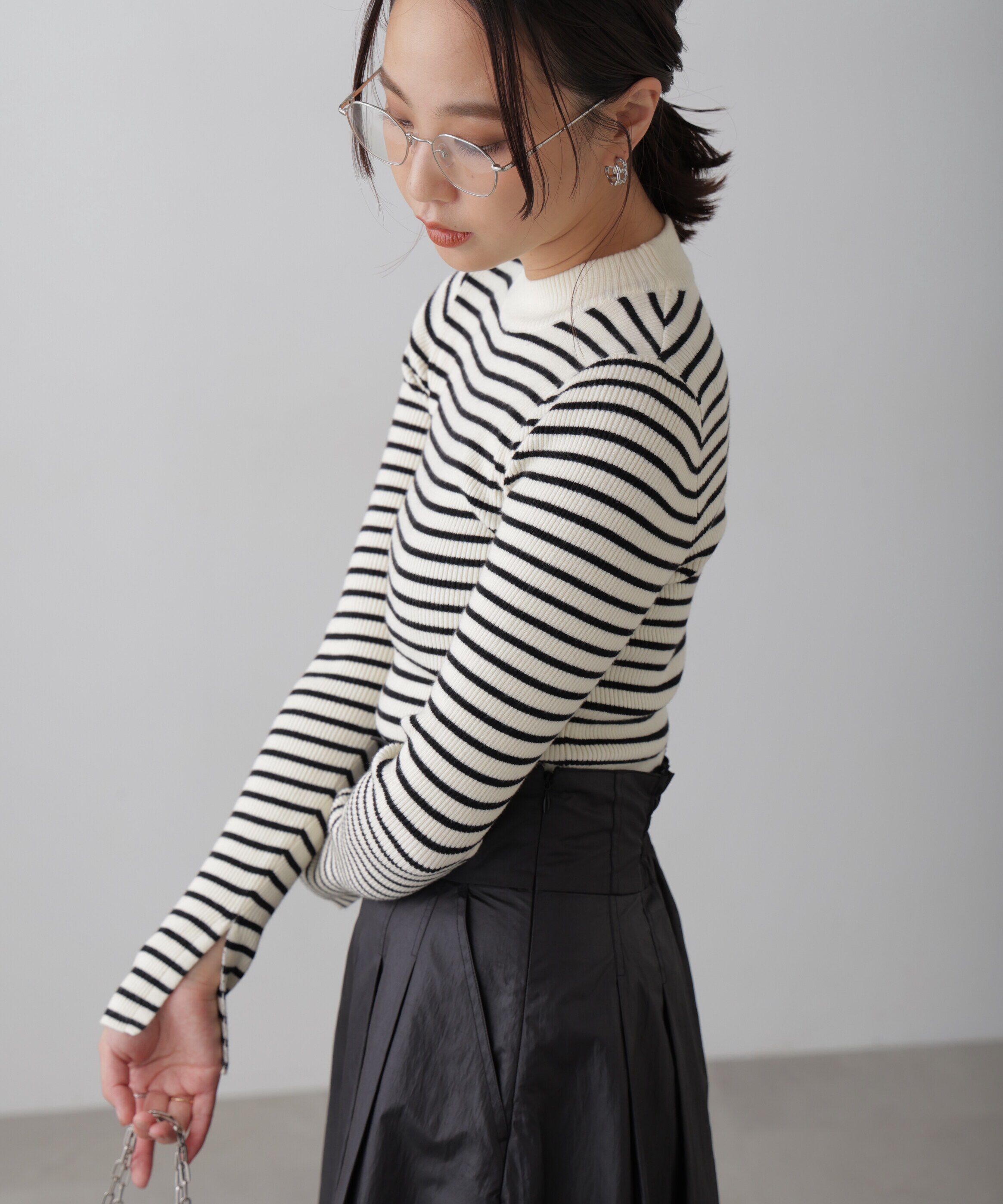  「〈洗える〉マシンウォッシャブルボトルネックニット」|ニット・セーター|