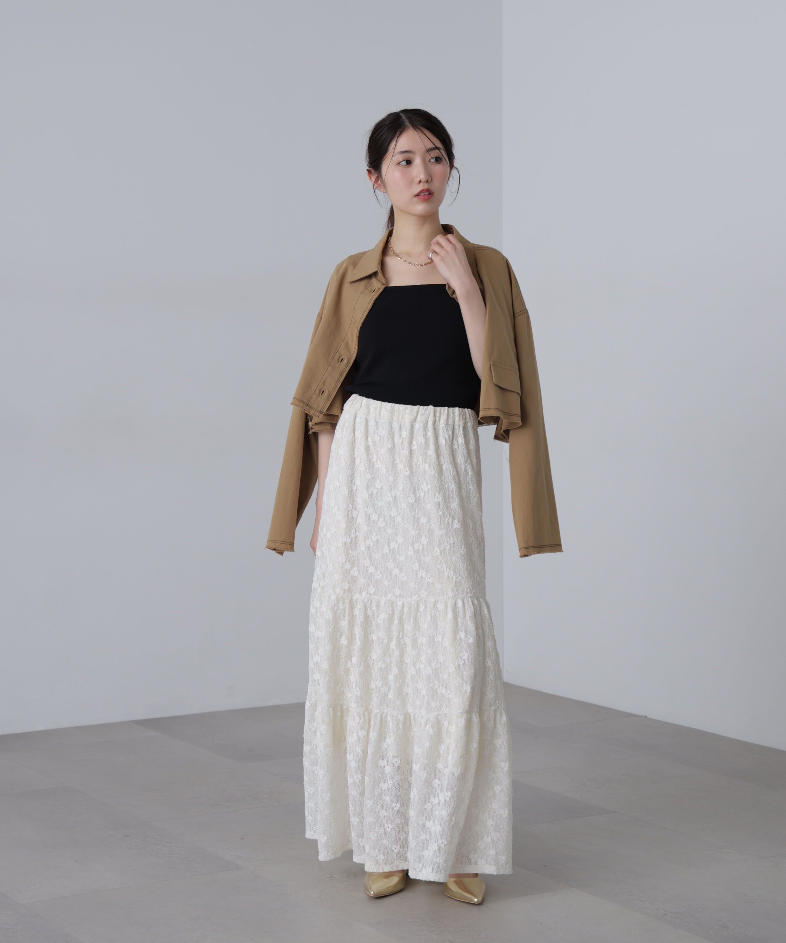  「〈洗える〉マシンウォッシャブル総針スクエアネックタンクニット」|ニット・セーター|