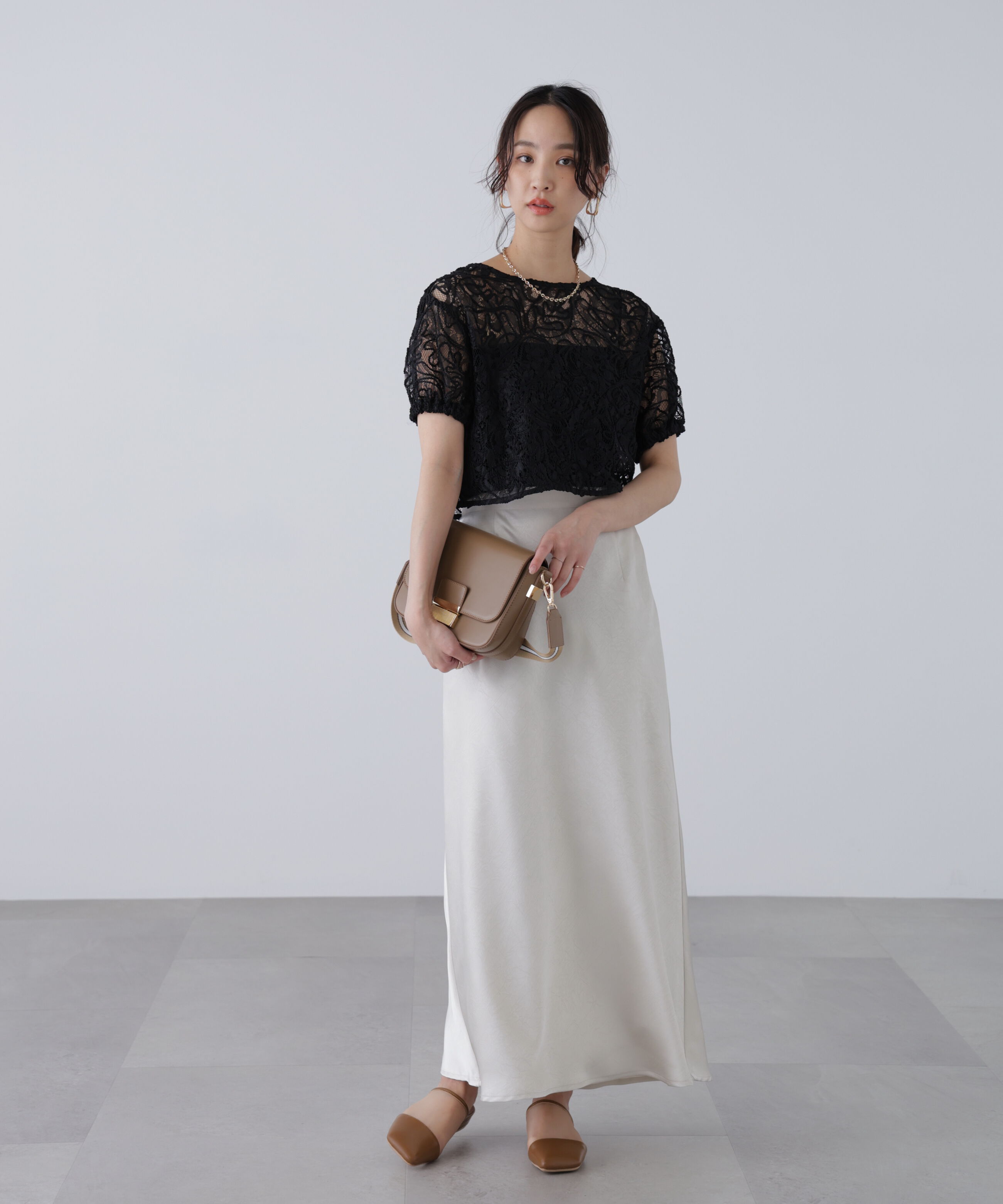  「レースコード刺繍前後2wayブラウス」|シャツ・ブラウス|