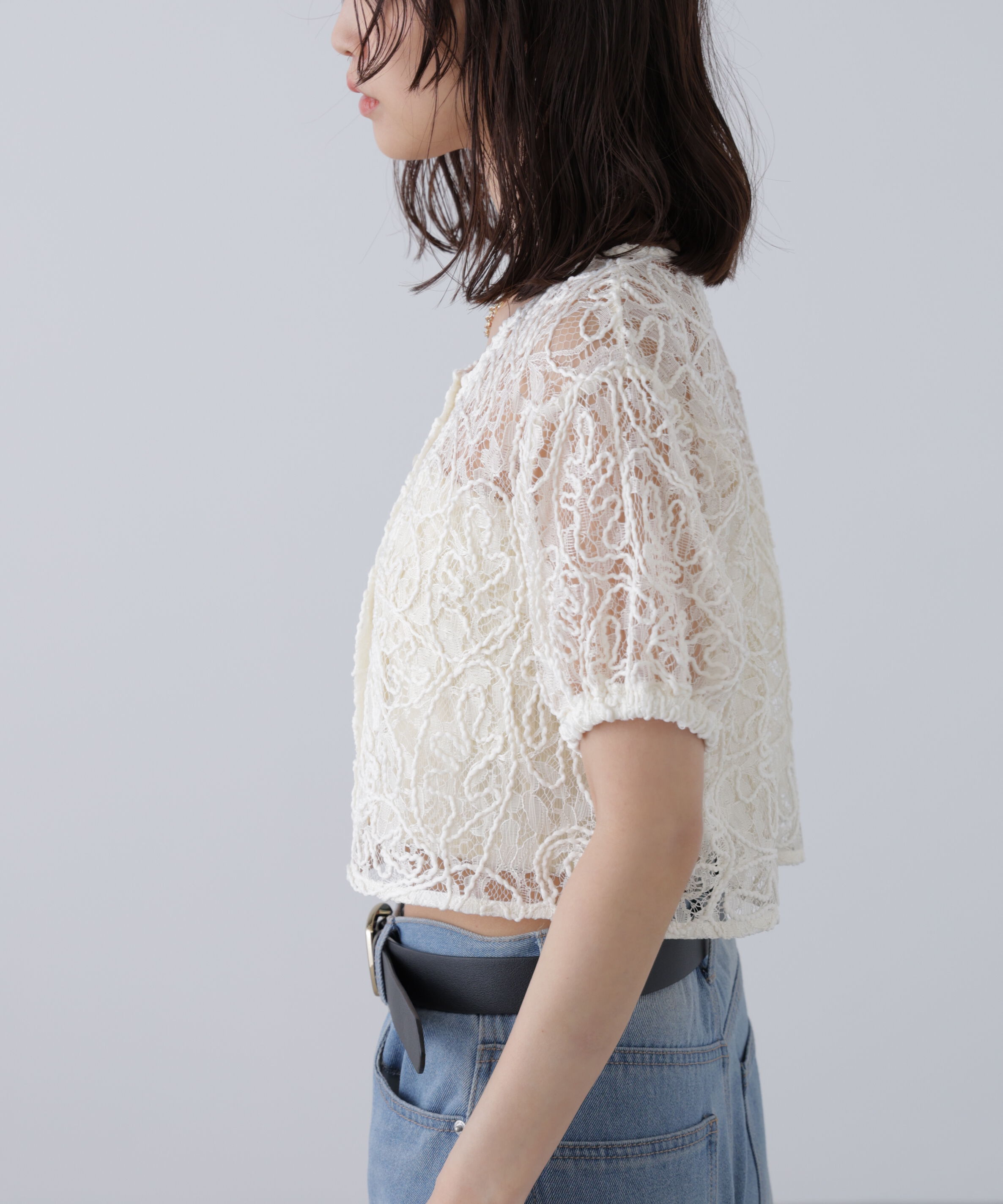  「レースコード刺繍前後2wayブラウス」|シャツ・ブラウス|