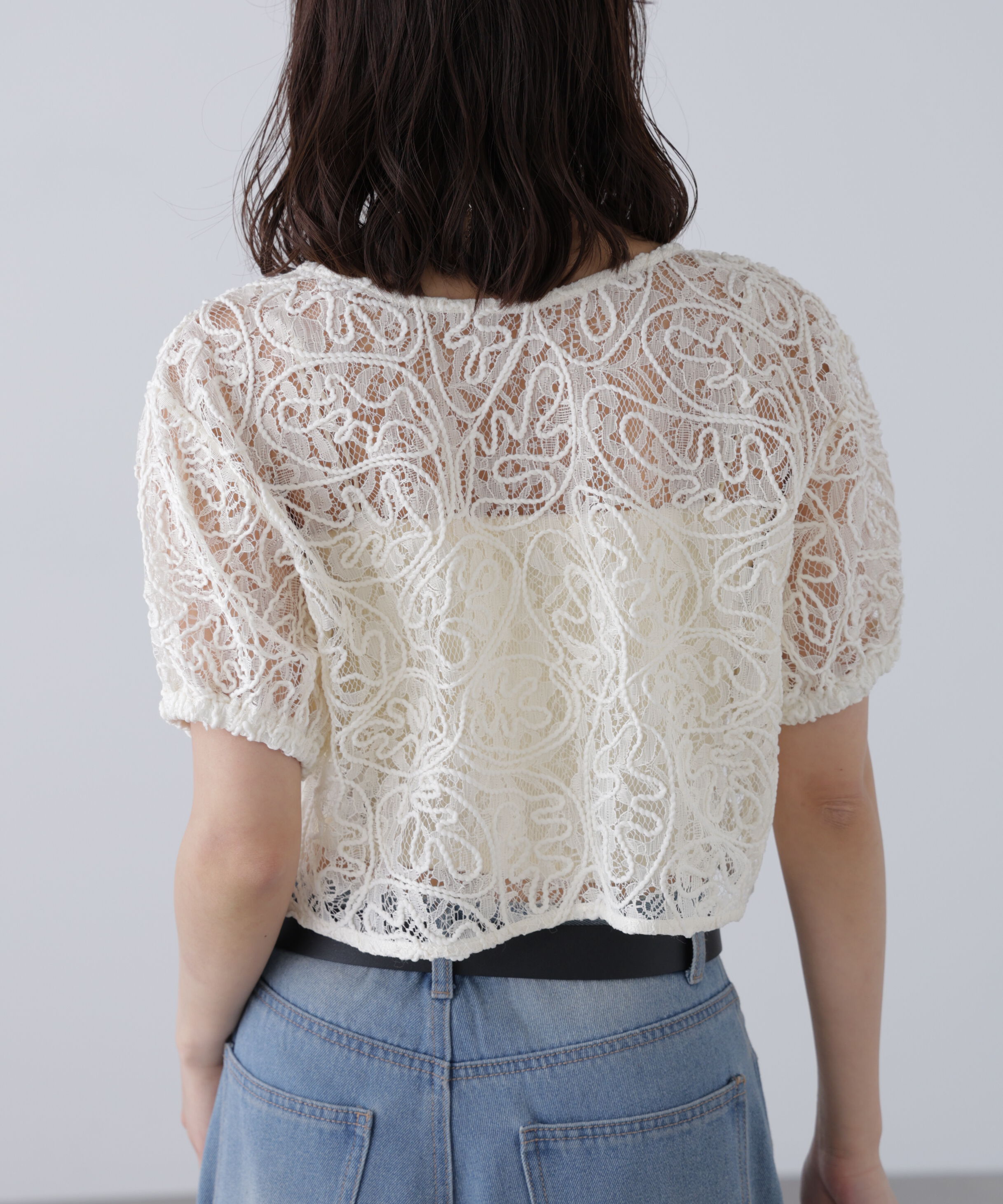  「レースコード刺繍前後2wayブラウス」|シャツ・ブラウス|