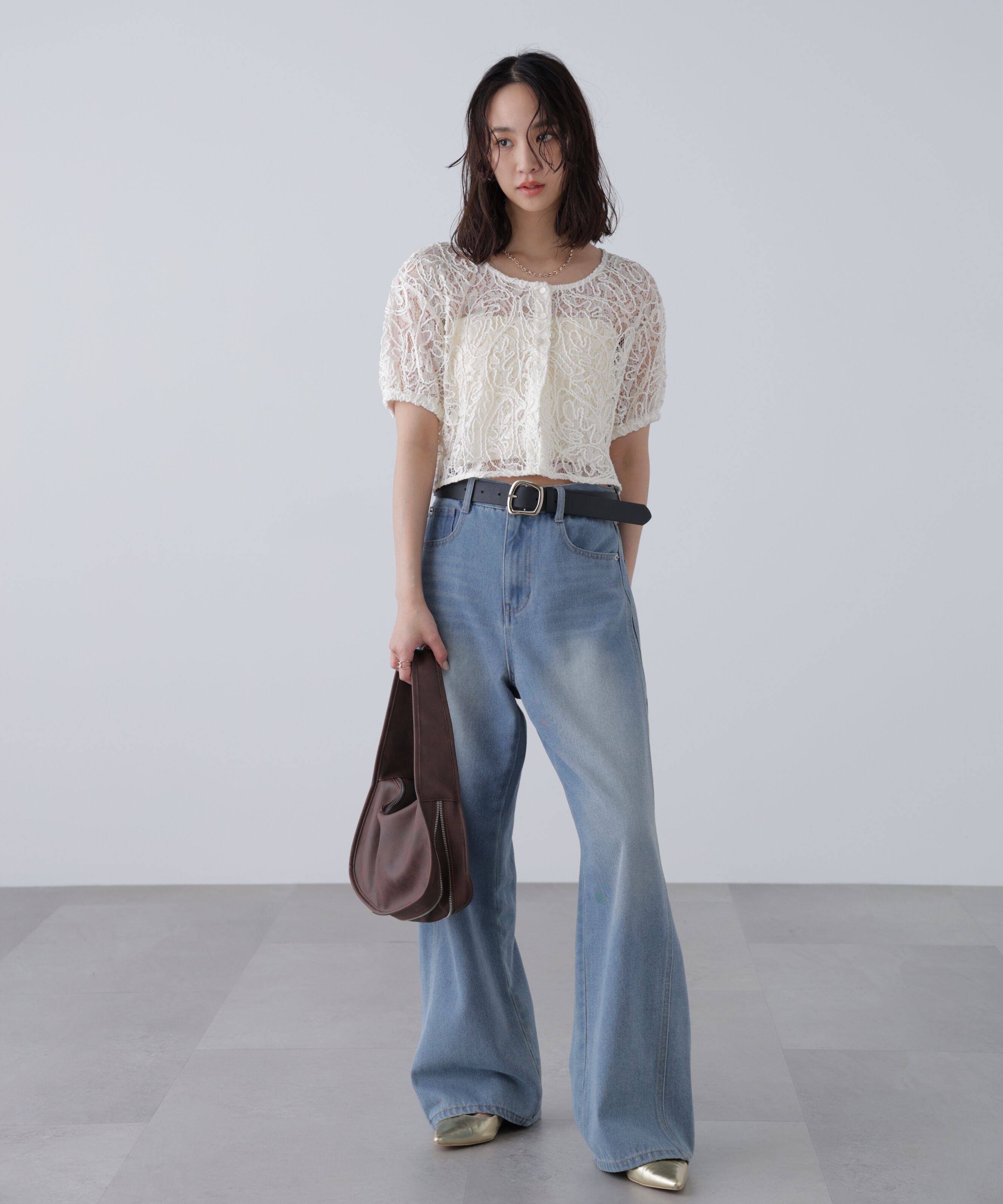  「レースコード刺繍前後2wayブラウス」|シャツ・ブラウス|